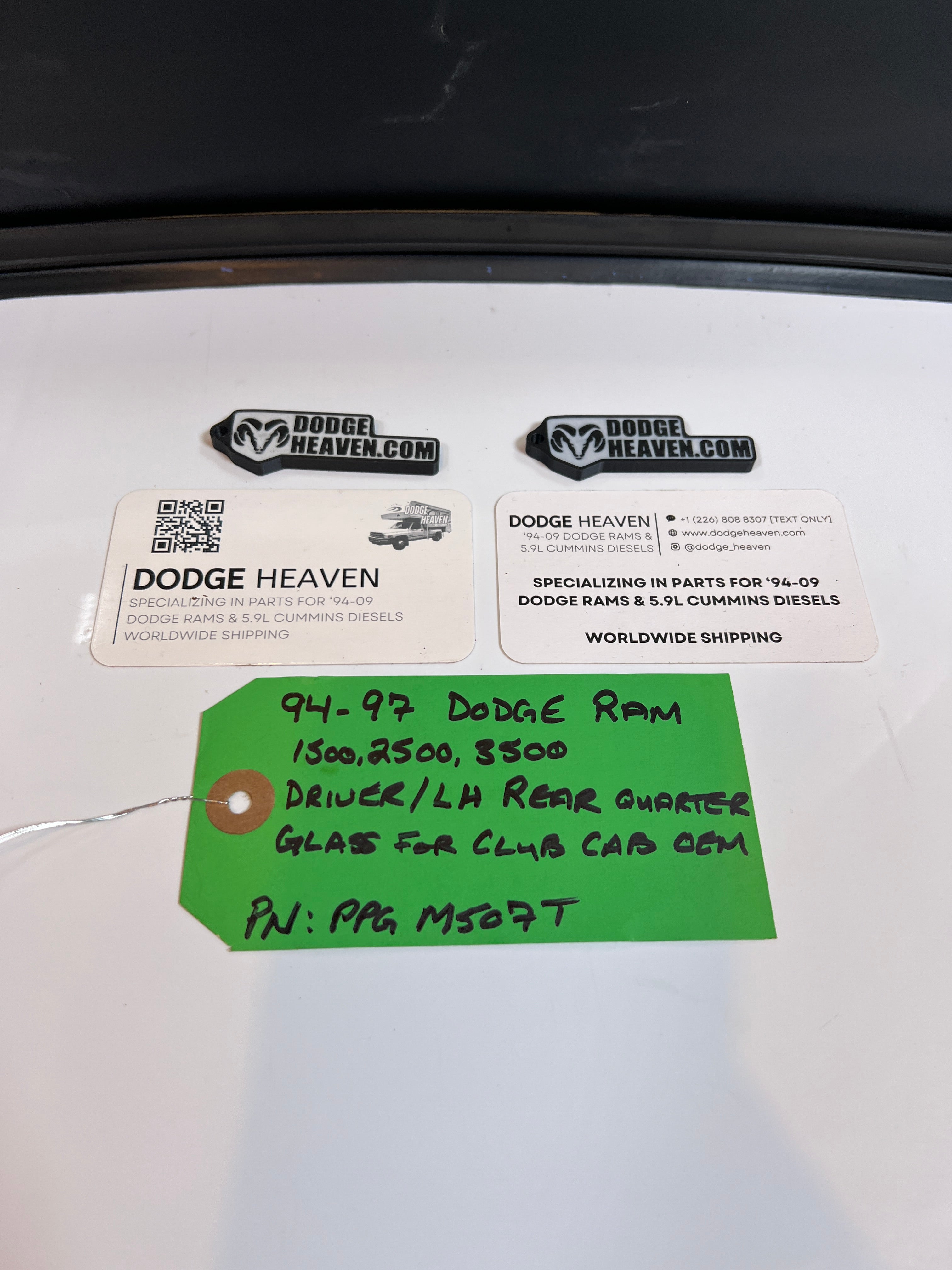 1994-1997 Dodge Ram Driver /  LH Rear Quarter Glass Club Cab