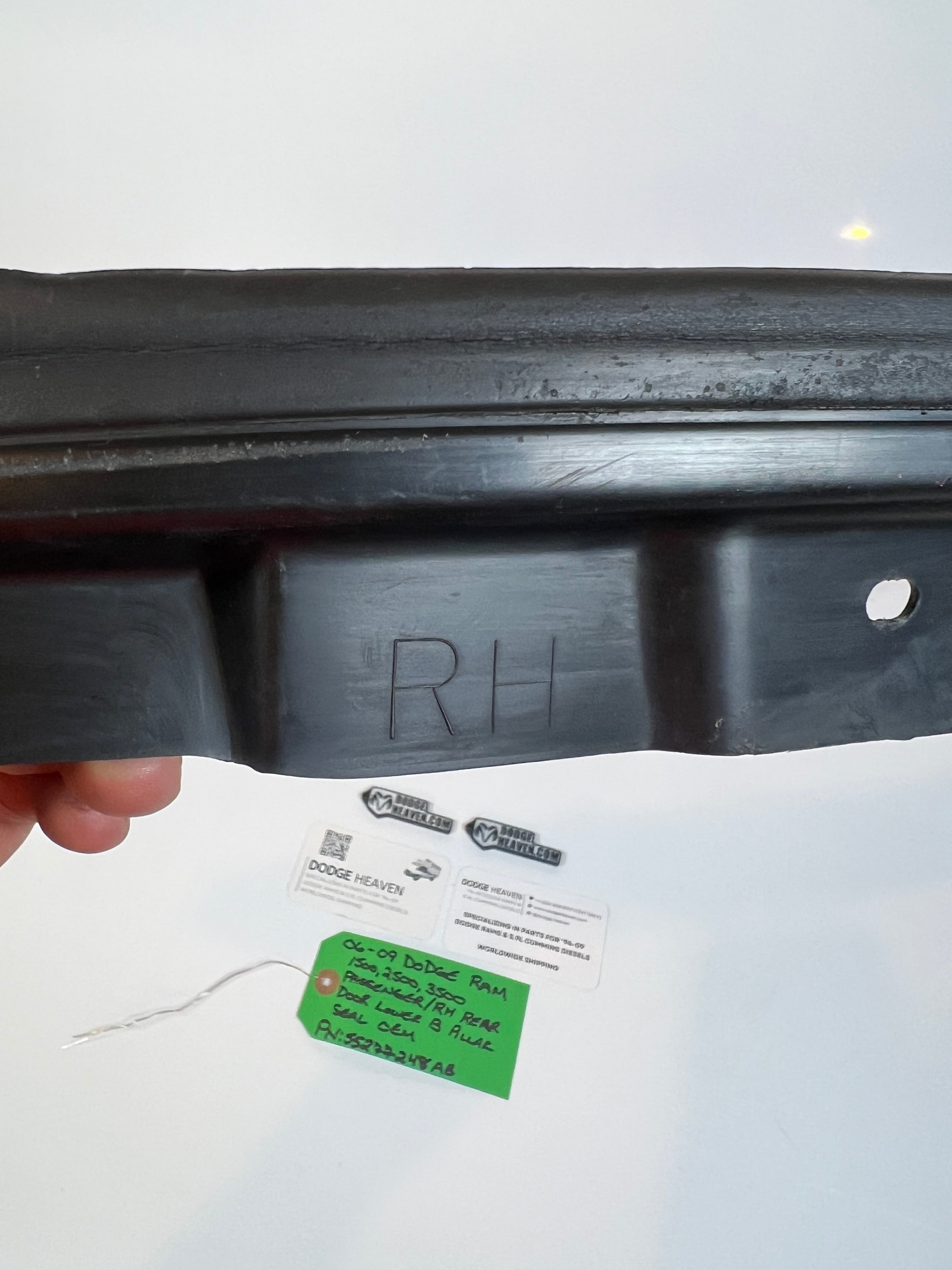 2006-2009 Dodge Ram Passenger Rear Door Lower B Pillar Seal