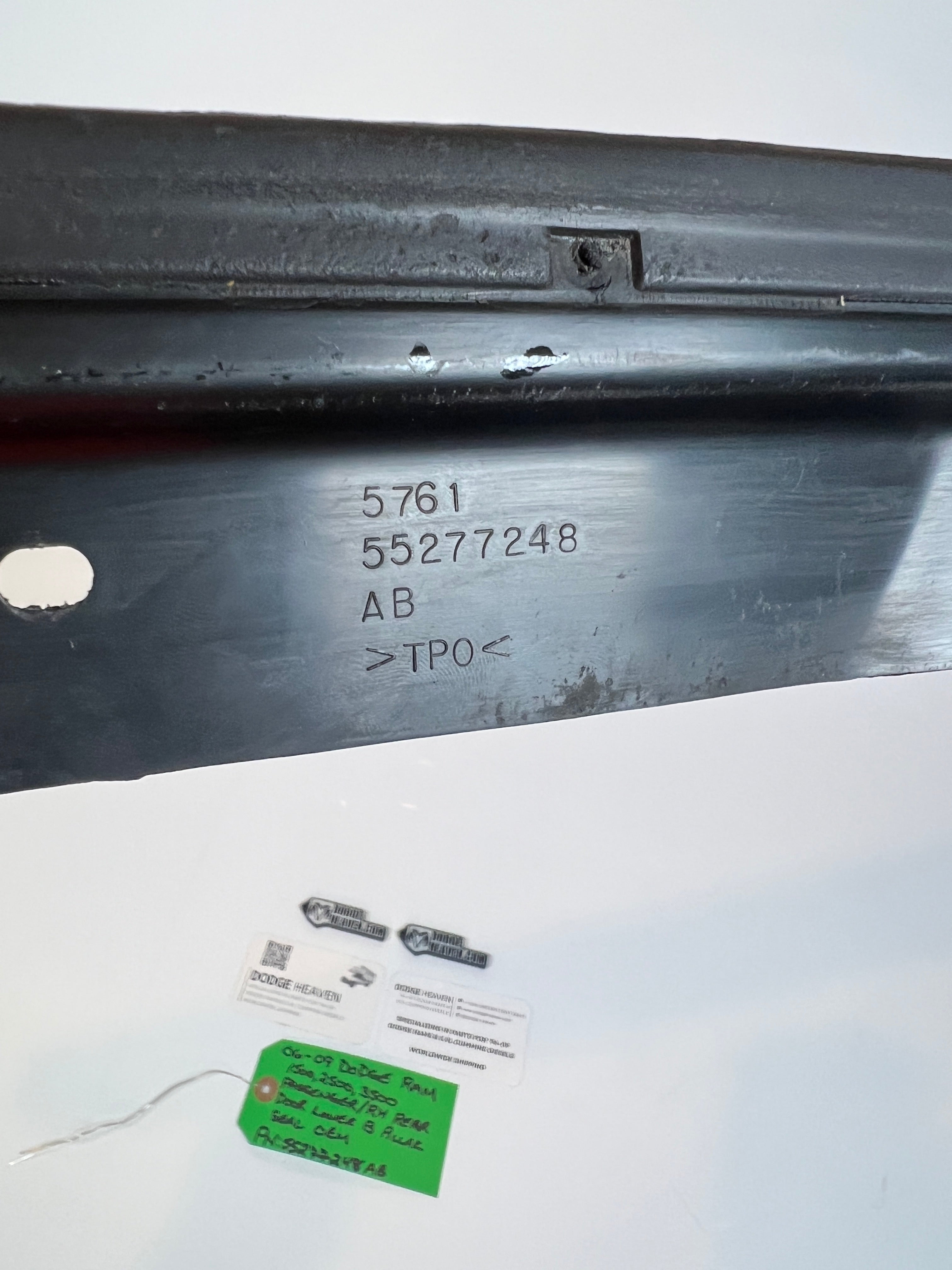 2006-2009 Dodge Ram Passenger Rear Door Lower B Pillar Seal