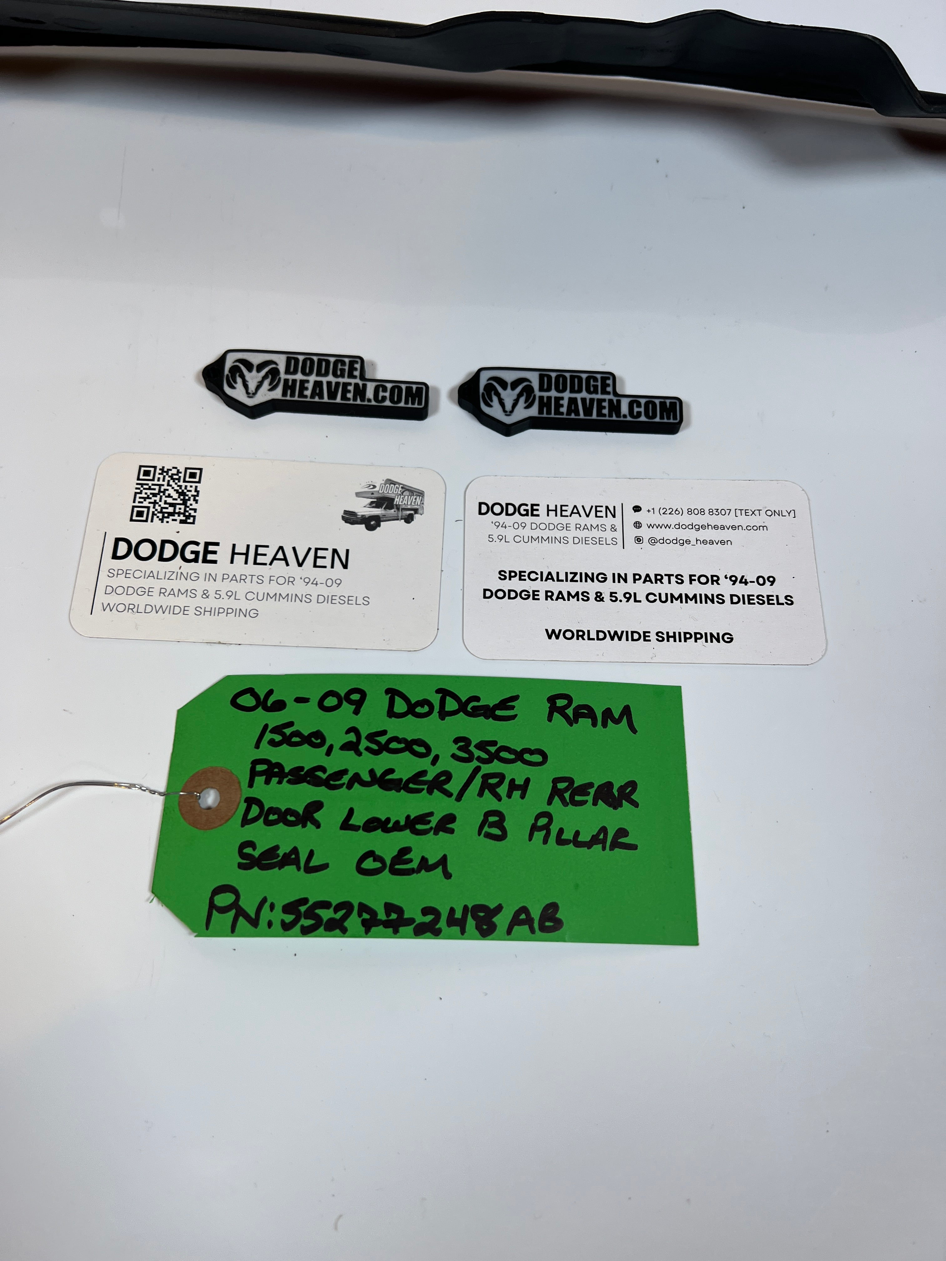 2006-2009 Dodge Ram Passenger Rear Door Lower B Pillar Seal