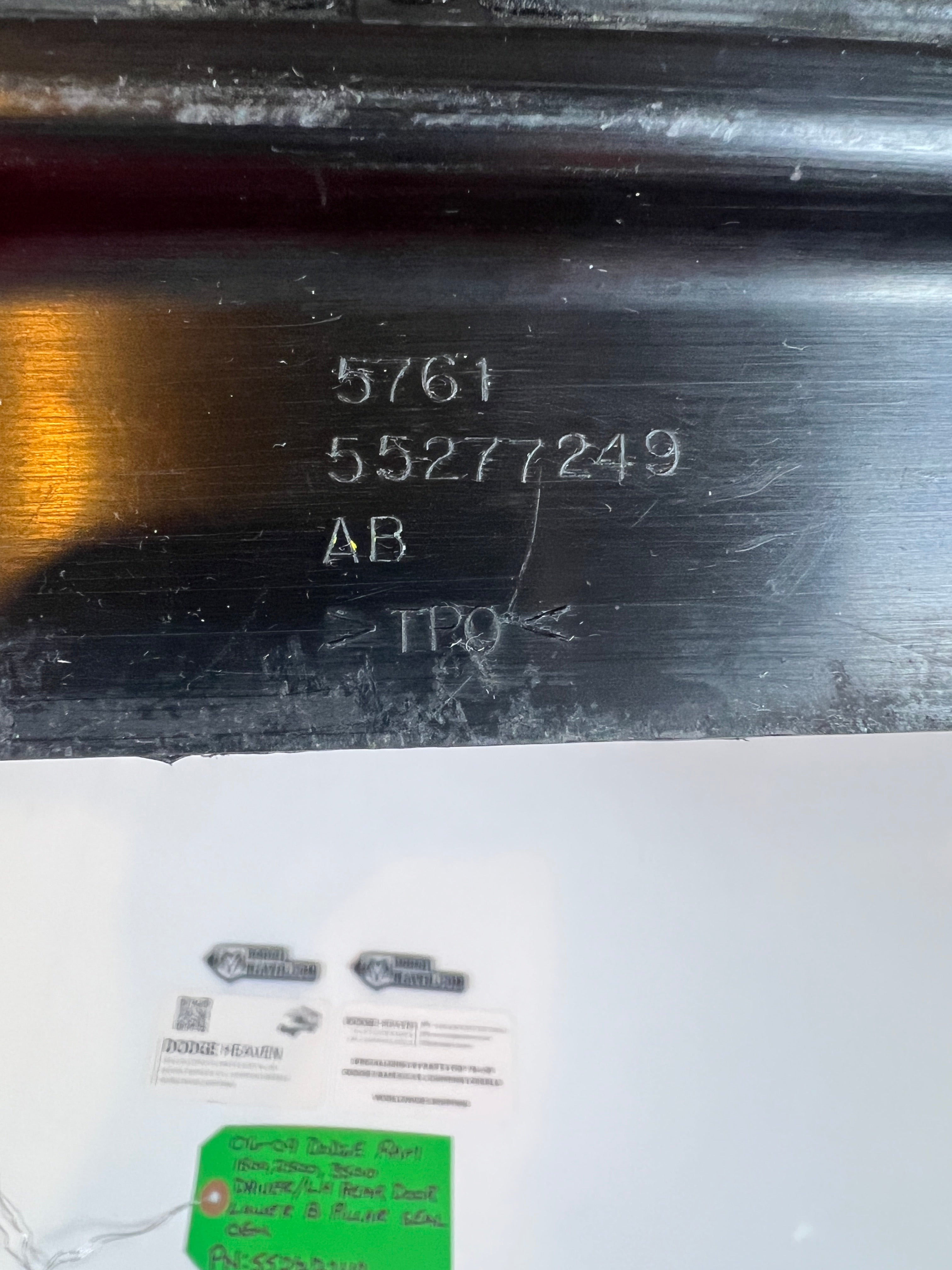 2006-2009 Dodge Ram Driver Rear Door Lower B Pillar Seal