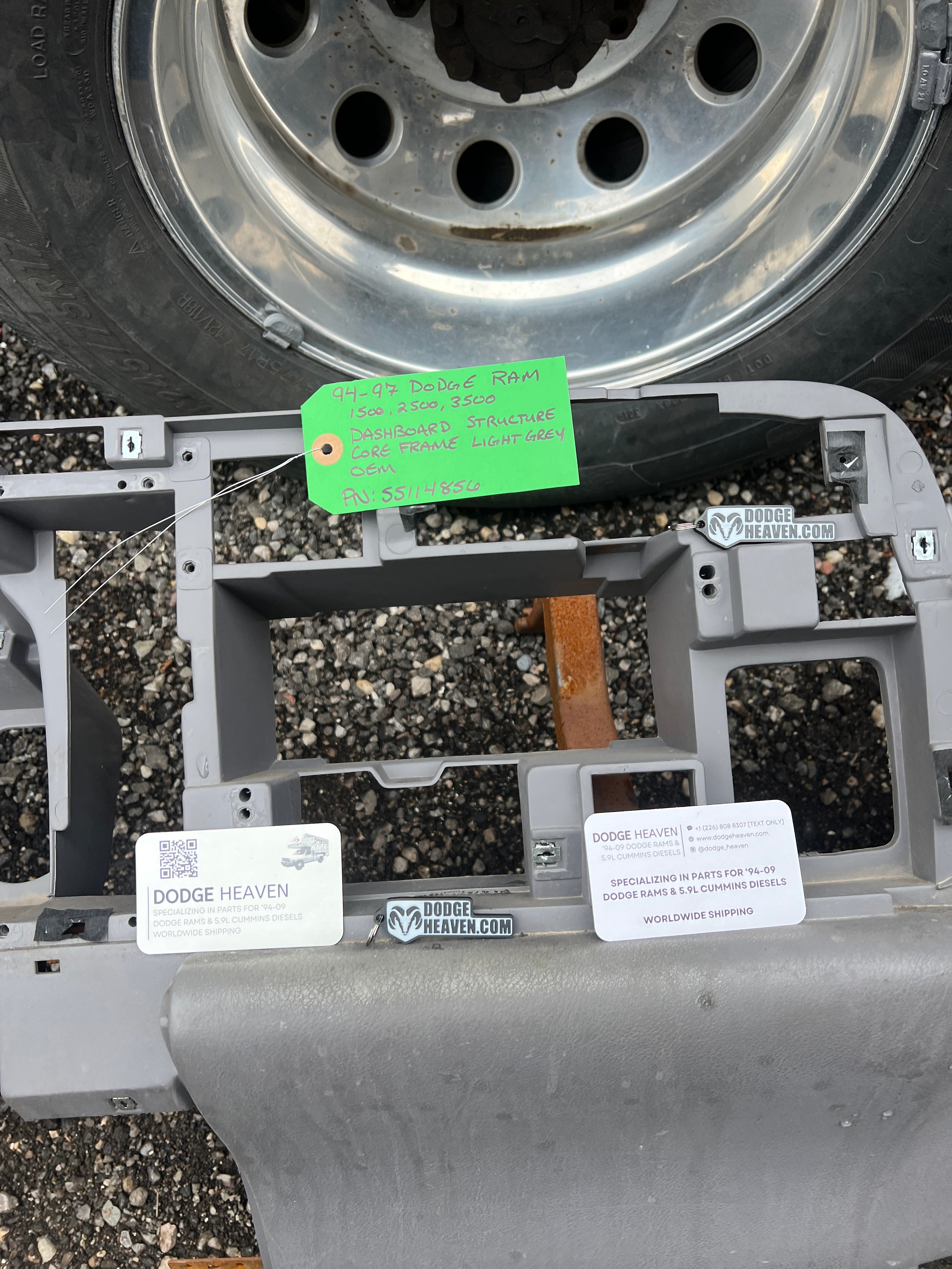 1994-1997 Dodge Ram Dash Core / Frame Structure Light Grey 1500-3500