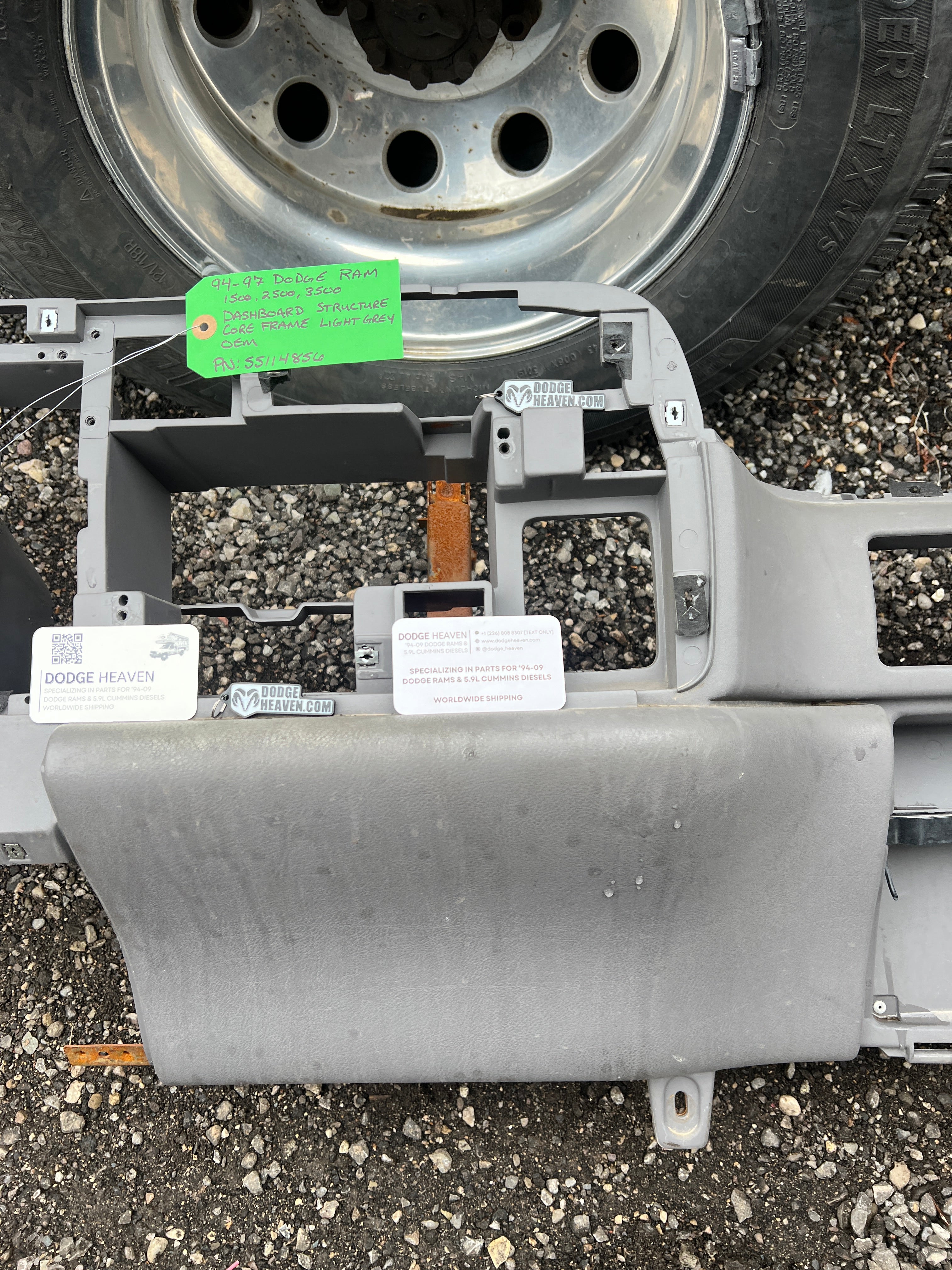 1994-1997 Dodge Ram Dash Core / Frame Structure Light Grey 1500-3500