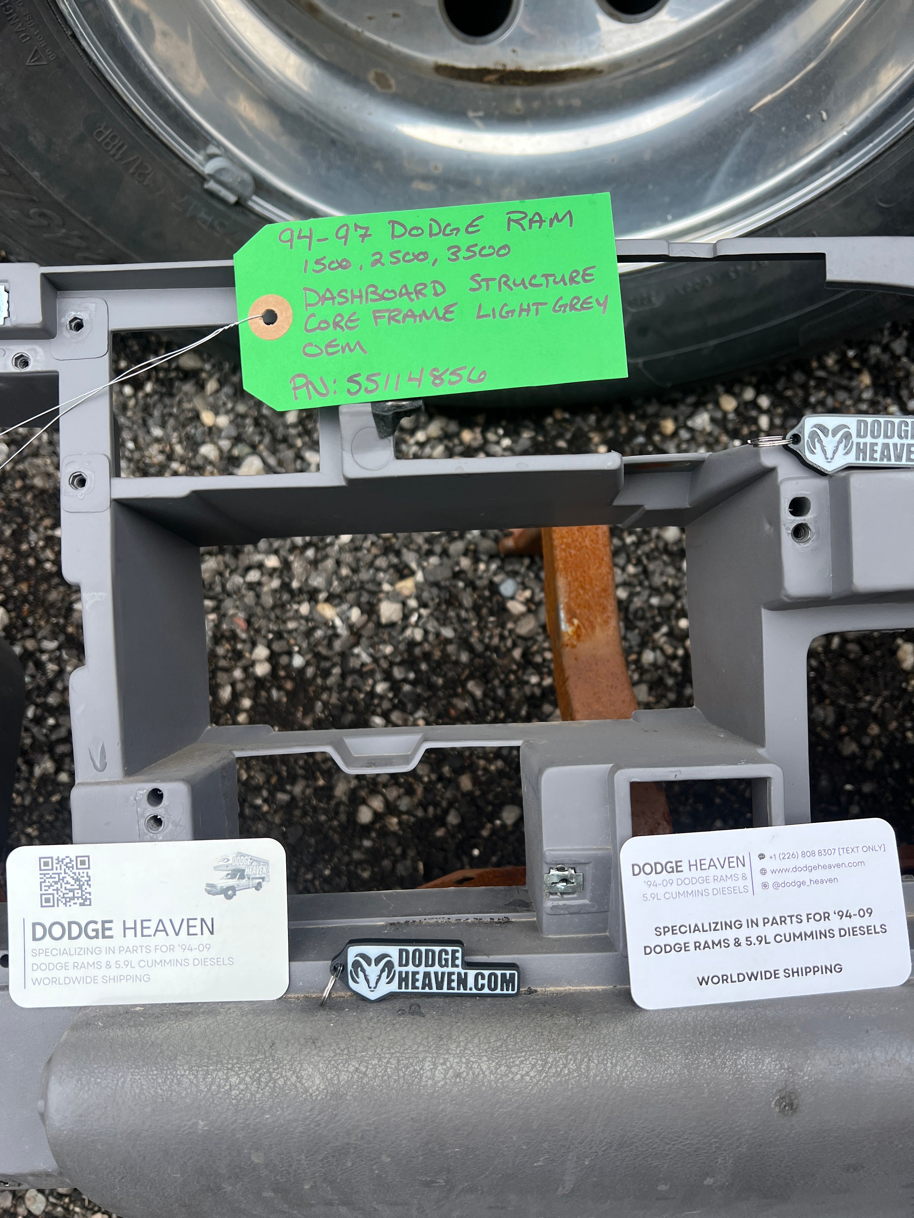 1994-1997 Dodge Ram Dash Core / Frame Structure Light Grey 1500-3500