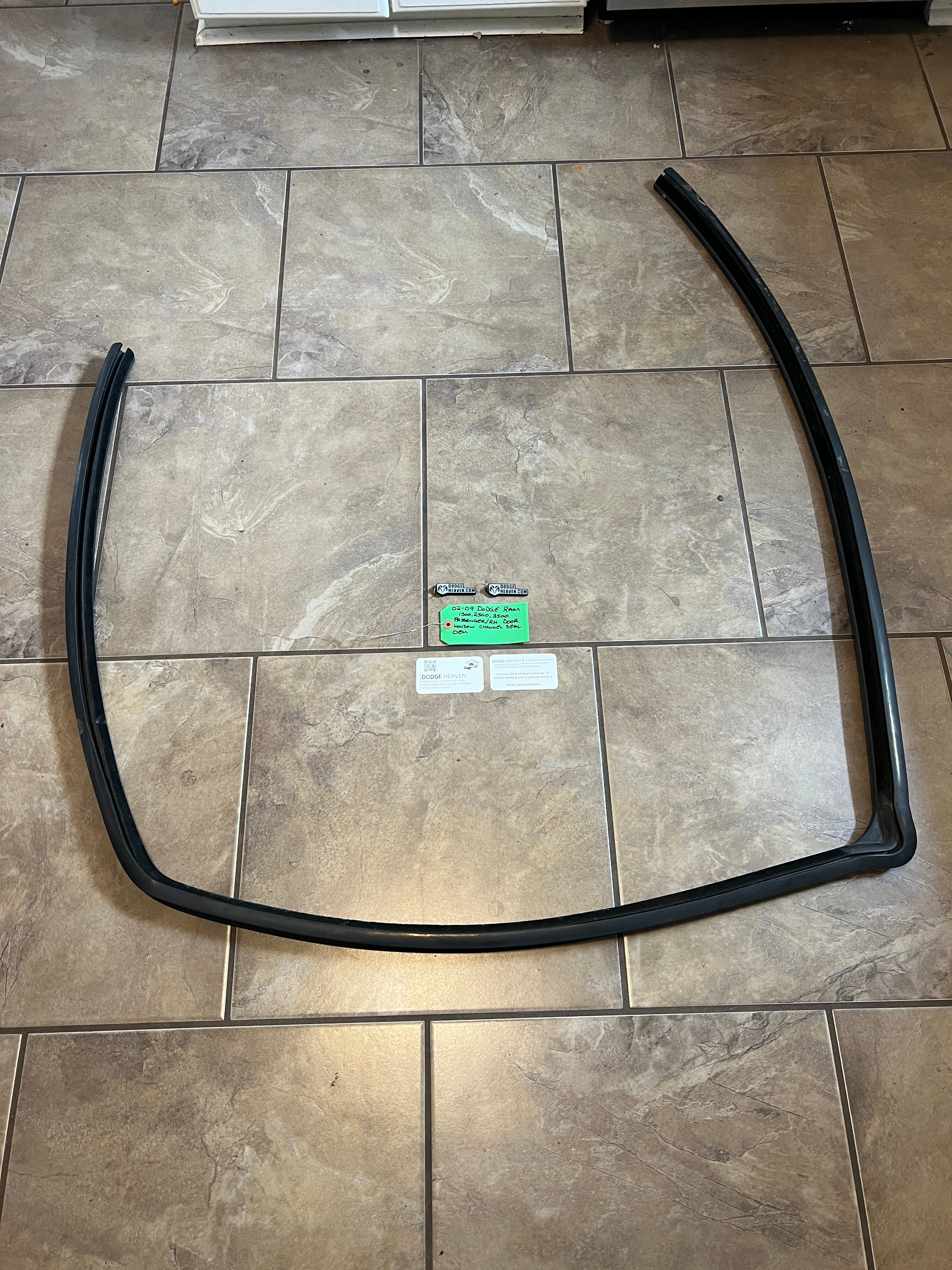 2002-2009 Dodge Ram Passenger Front Door Window Channel Seal