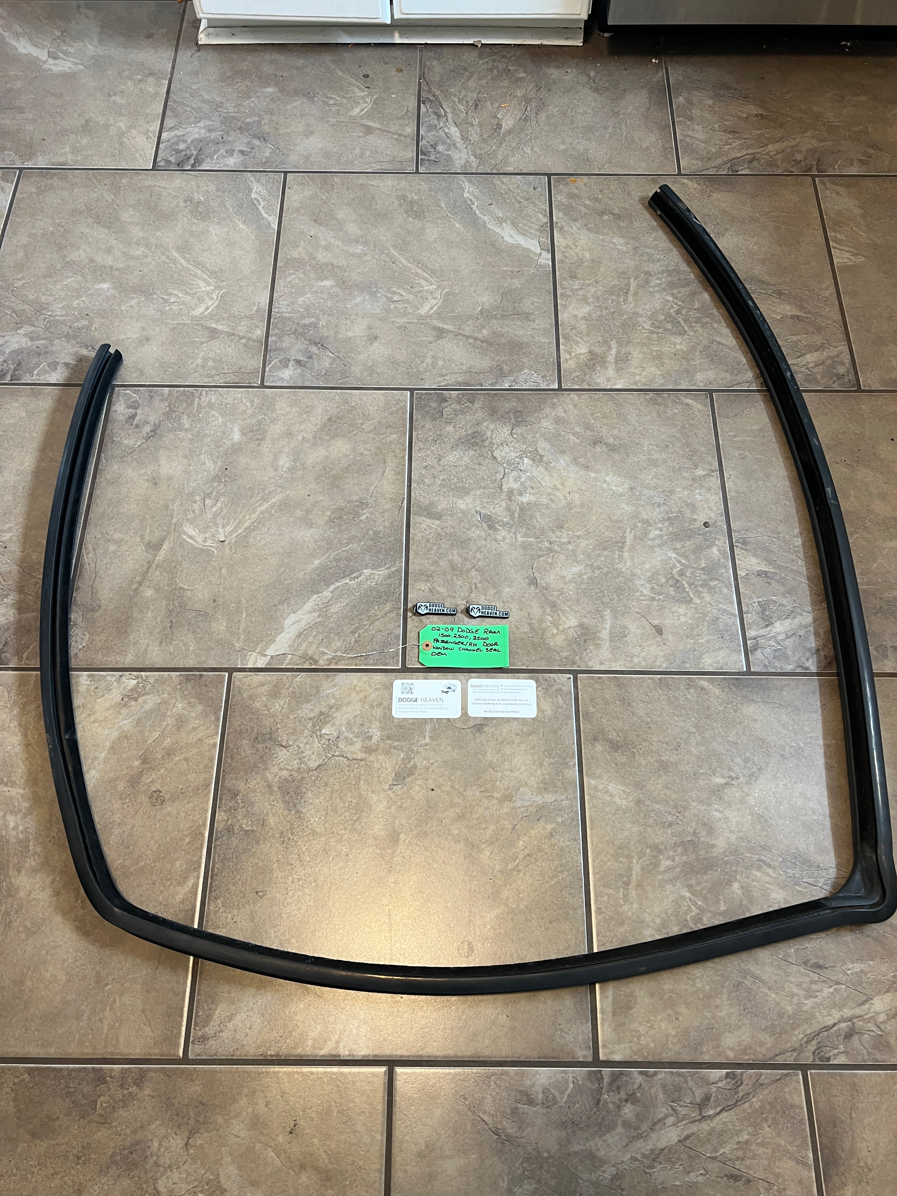 2002-2009 Dodge Ram Passenger Front Door Window Channel Seal
