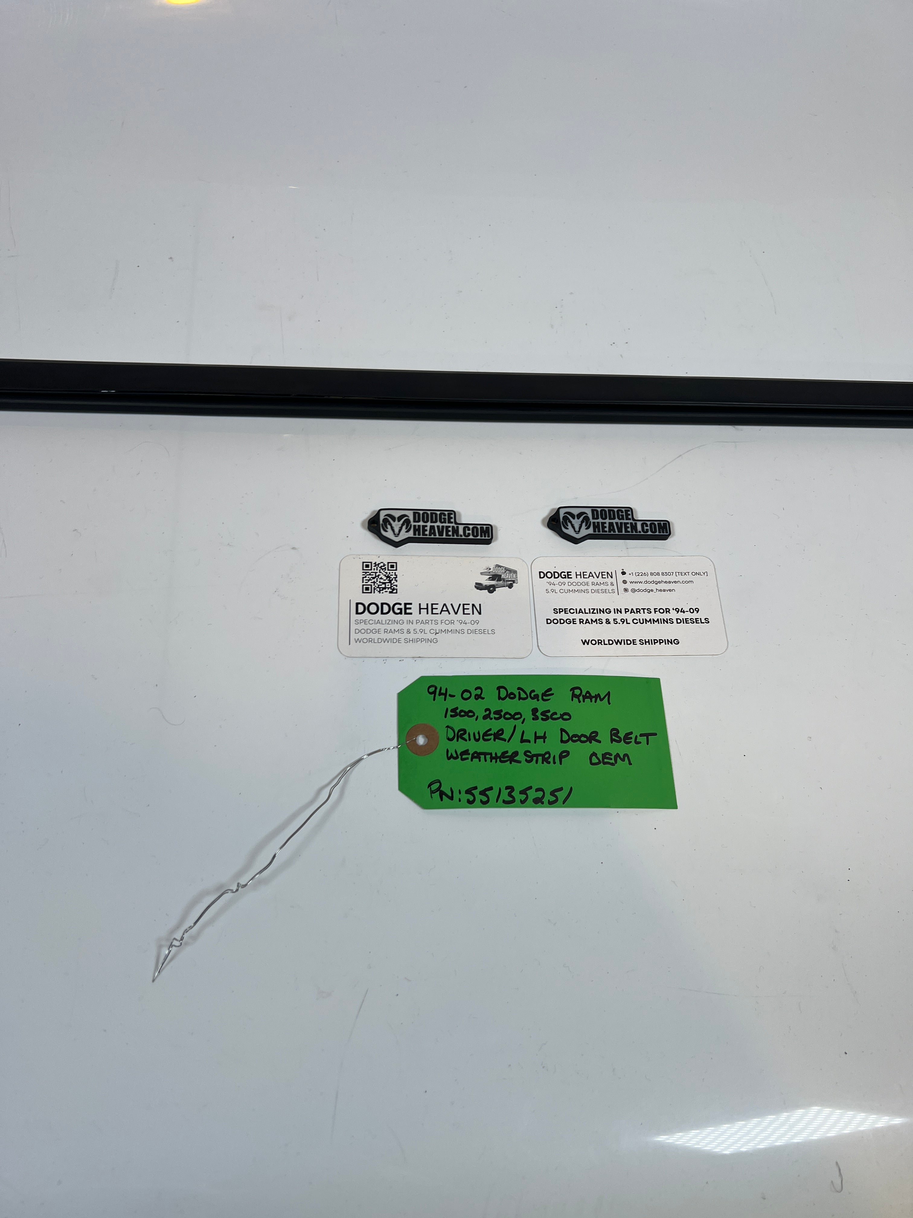 1994-2002 Dodge Ram Driver / LH Door Belt Weather Strip 1500-3500