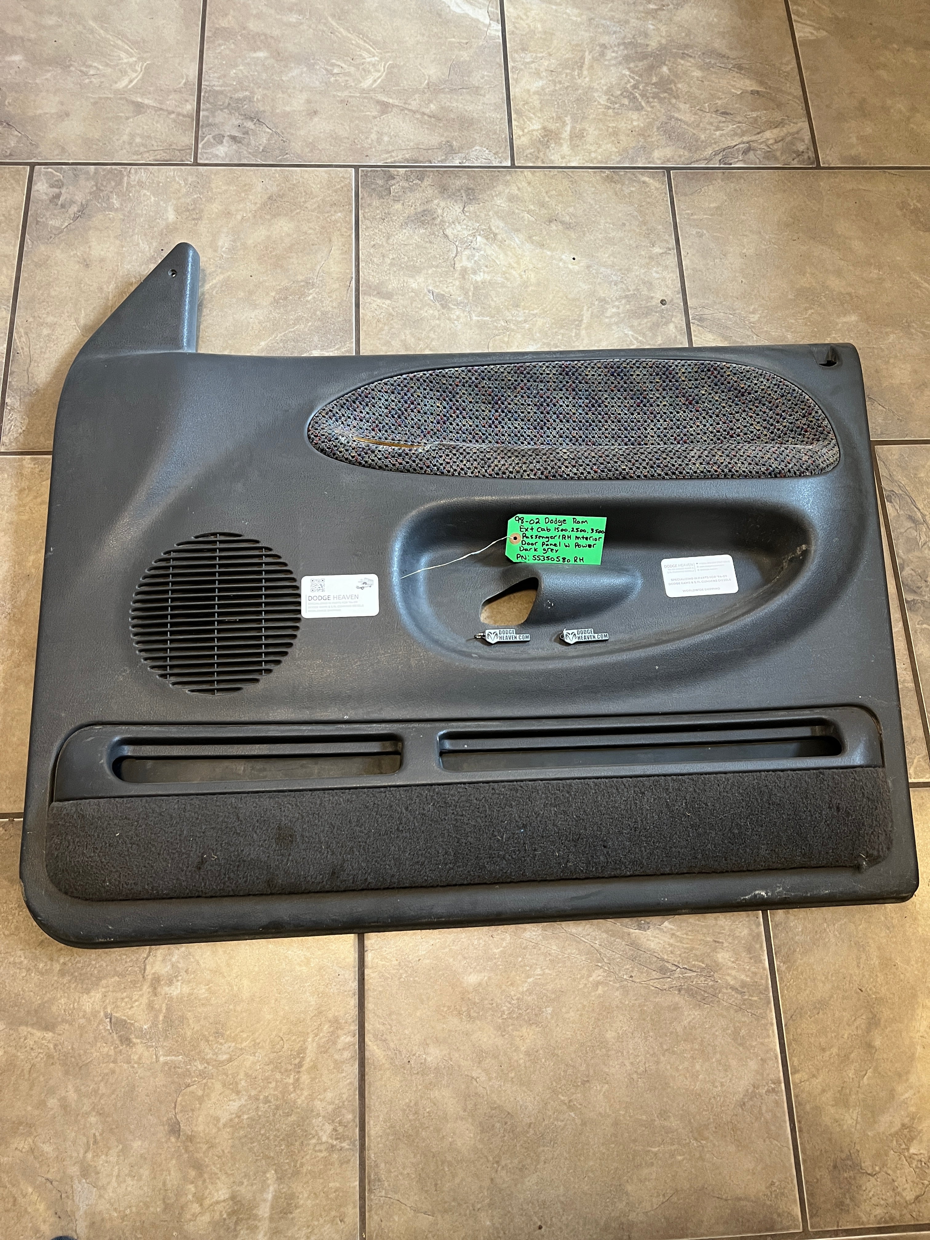 1998-2002 Dodge Ram Passenger Interior Door Panel Trim EXT Cab Dark Grey