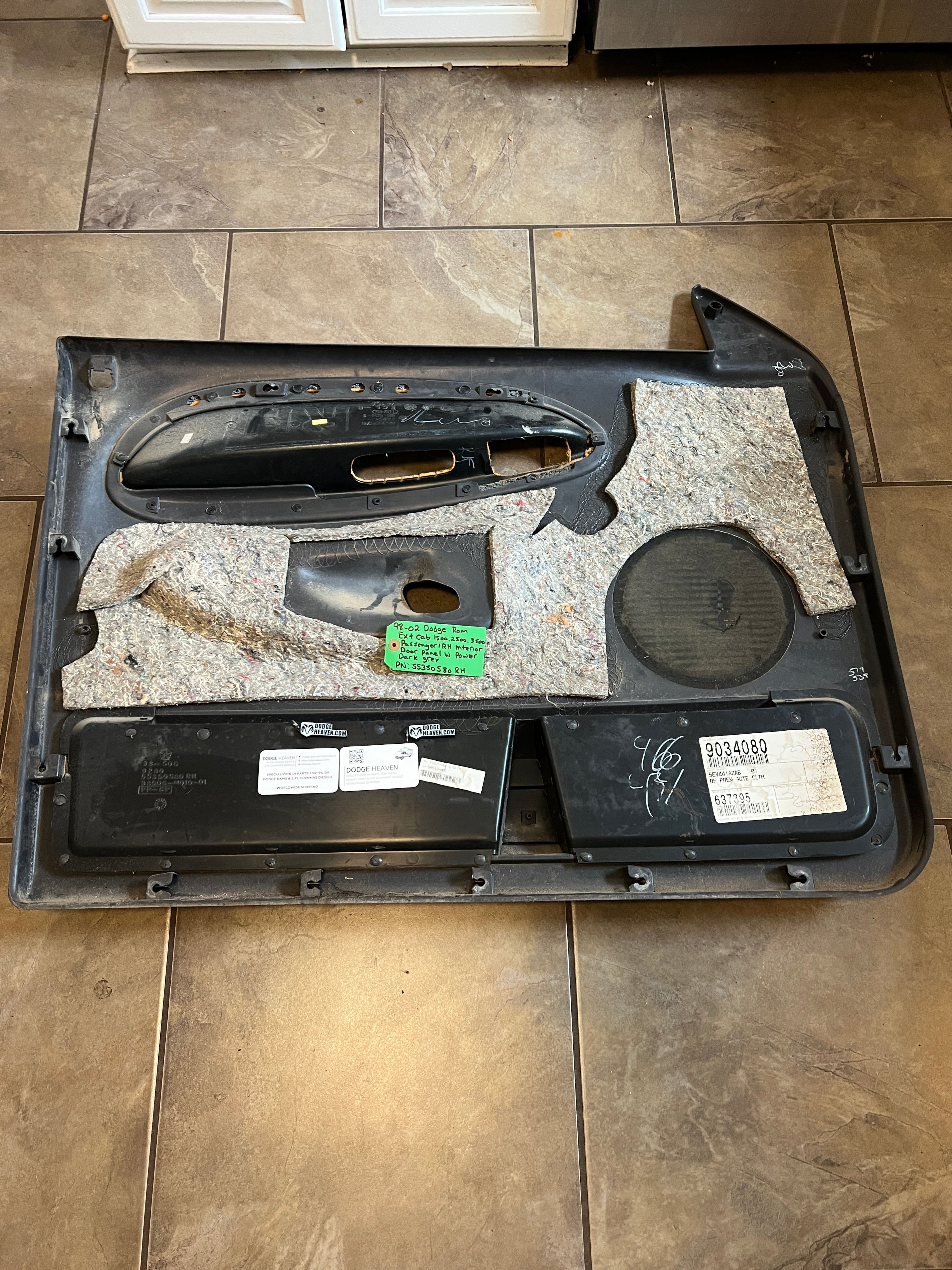 1998-2002 Dodge Ram Passenger Interior Door Panel Trim EXT Cab Dark Grey