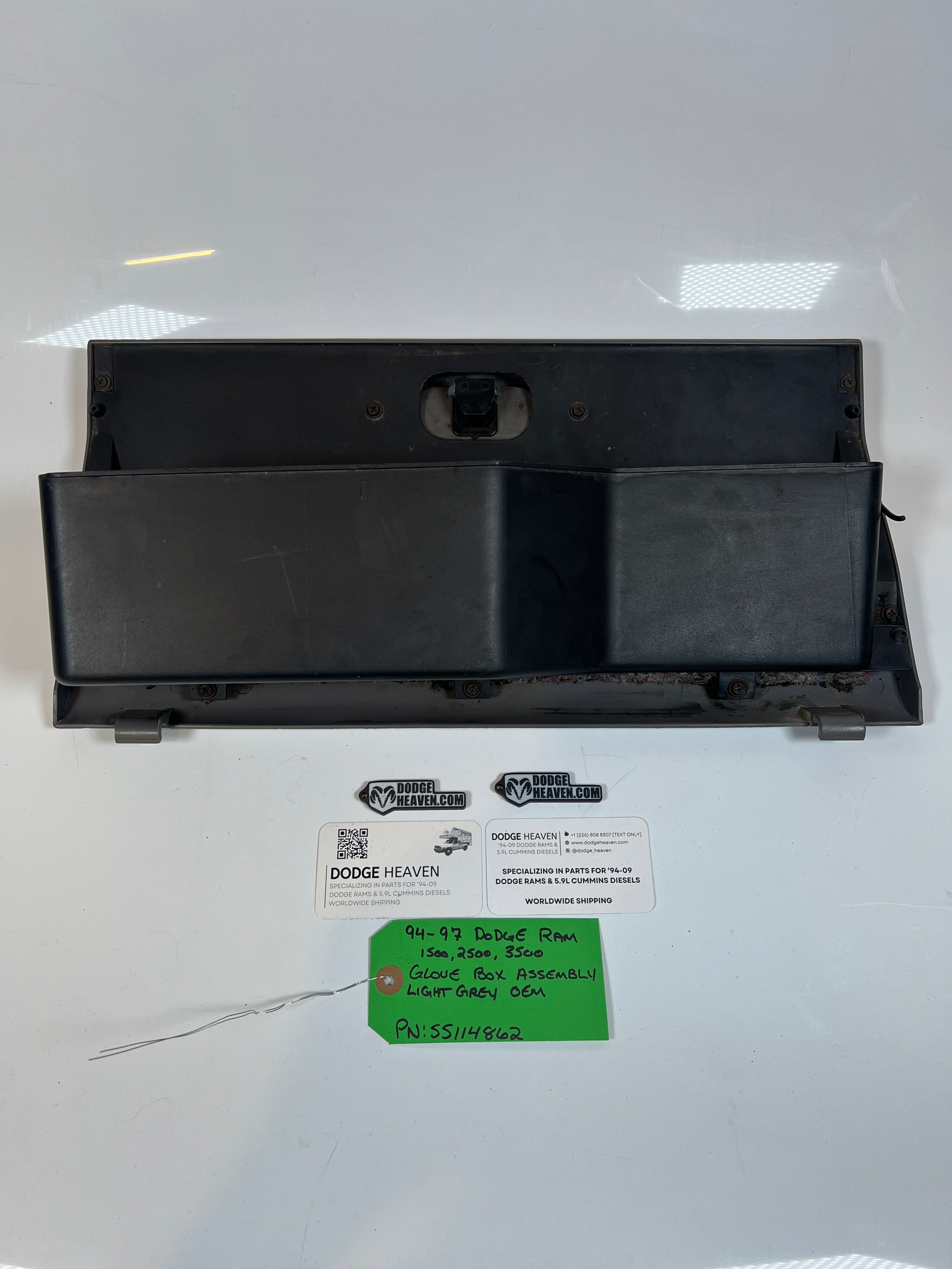 1994-1997 Dodge Ram Glove Box Assembly Light Grey 1500 2500 3500