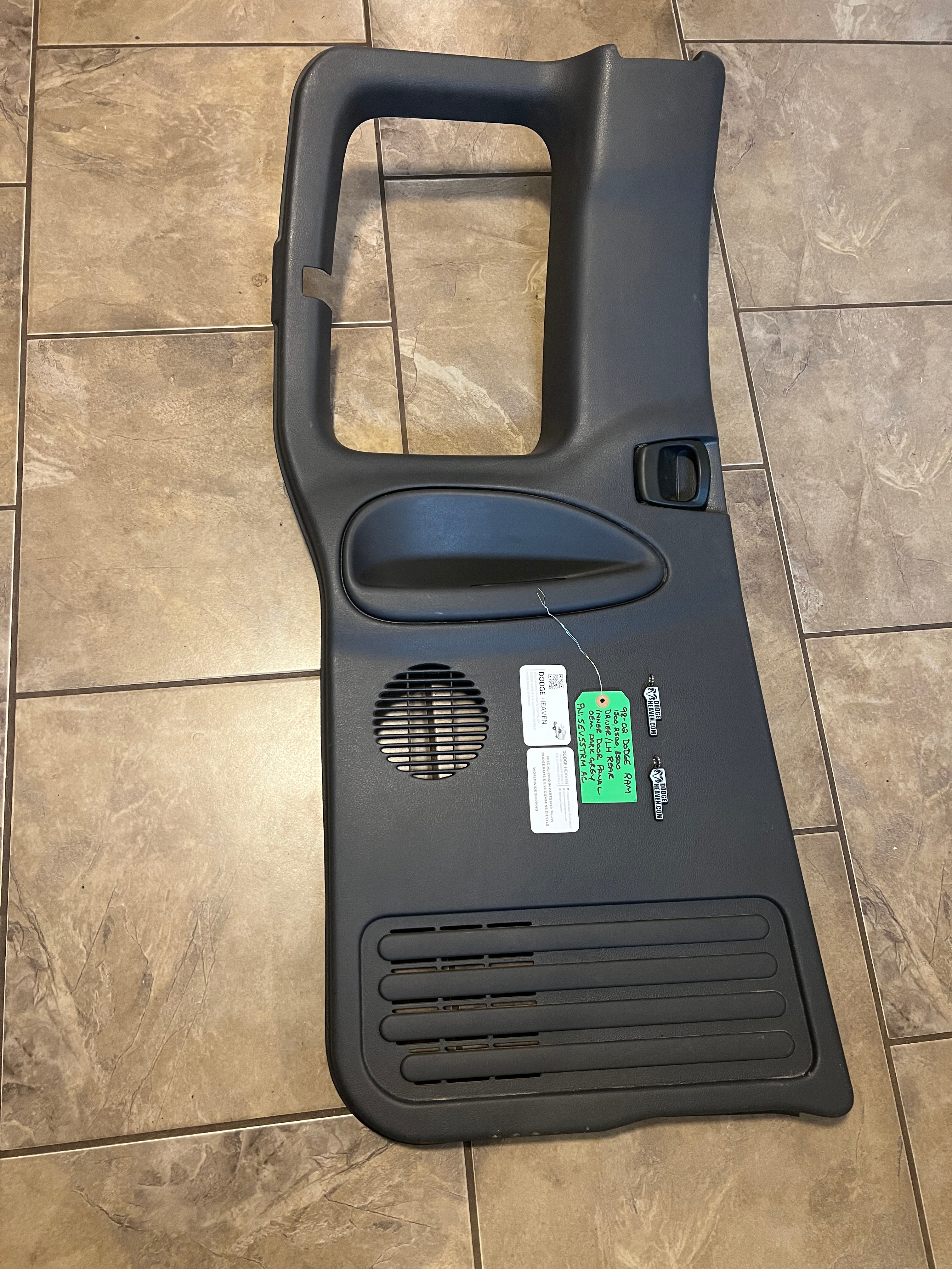 1998-2002 Dodge Ram Rear Rear Driver Door Panel EXT Cab 1500 2500 3500 Dark grey