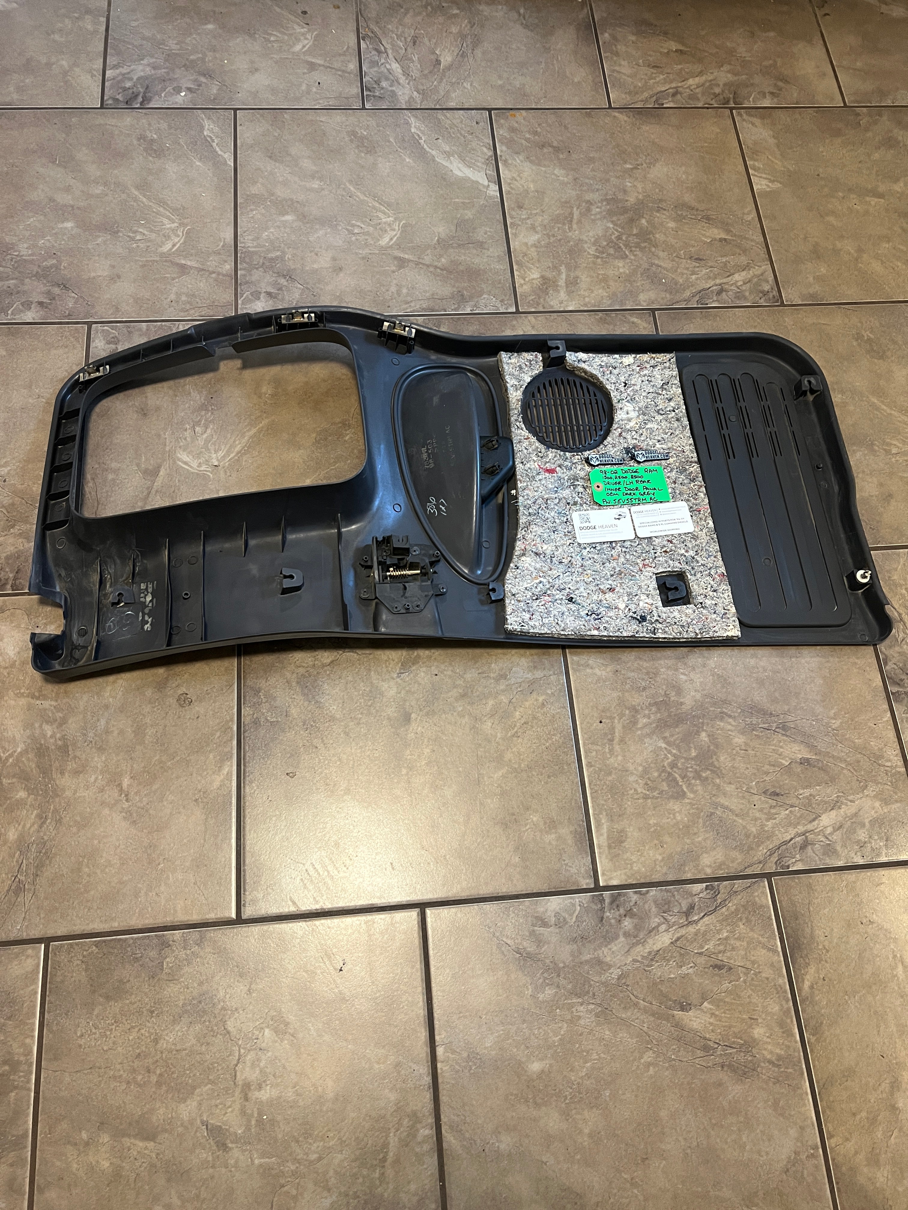 1998-2002 Dodge Ram Rear Rear Driver Door Panel EXT Cab 1500 2500 3500 Dark grey