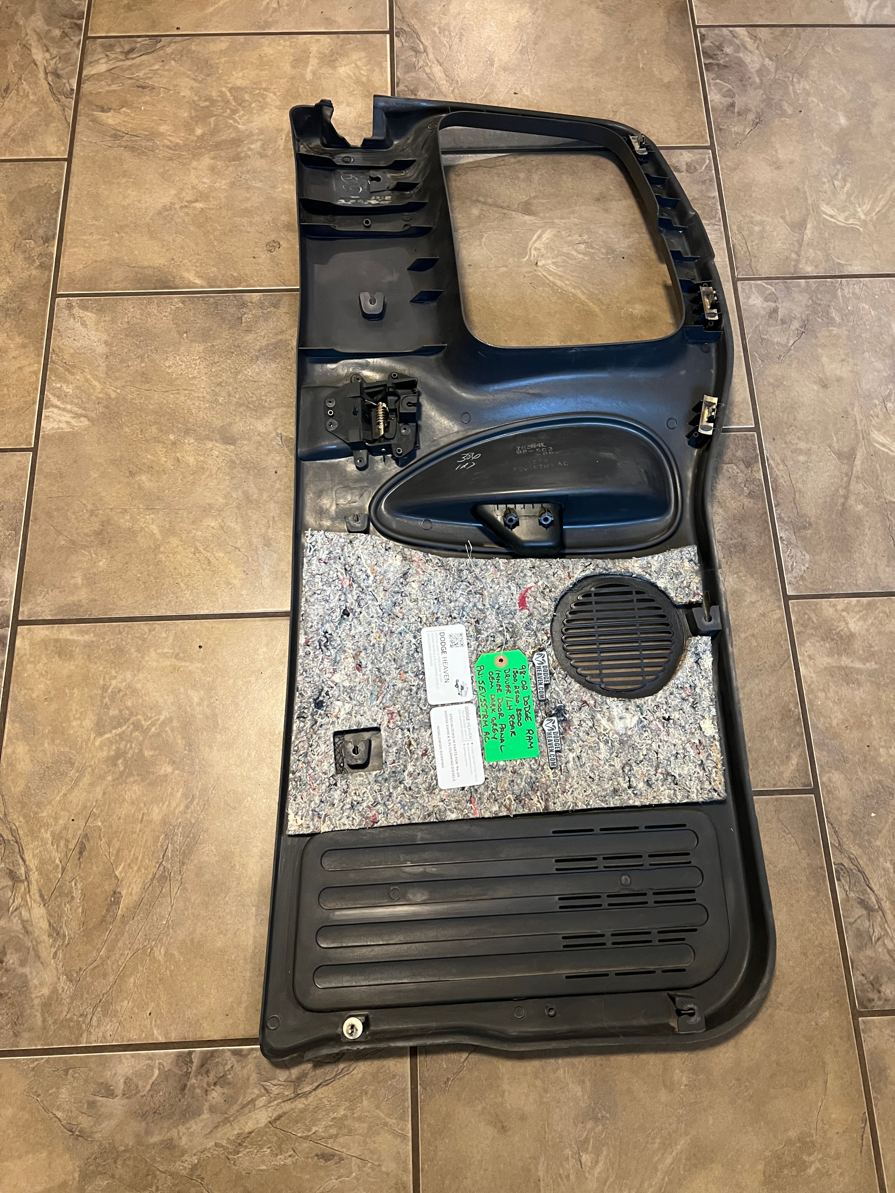 1998-2002 Dodge Ram Rear Rear Driver Door Panel EXT Cab 1500 2500 3500 Dark grey