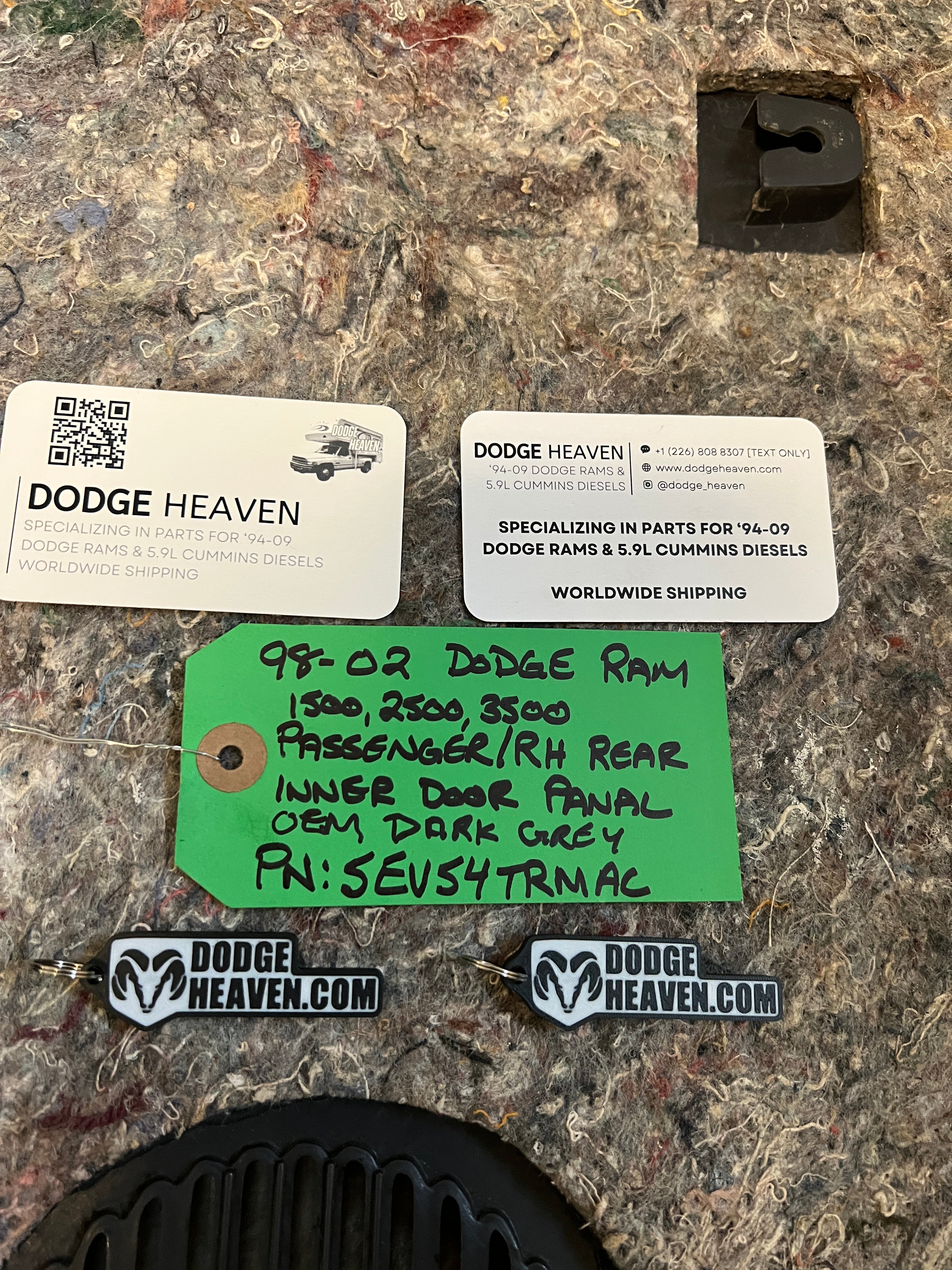 1998-2002 Dodge Ram Rear Passenger Door Panel EXT Cab 1500-3500 Dark Grey