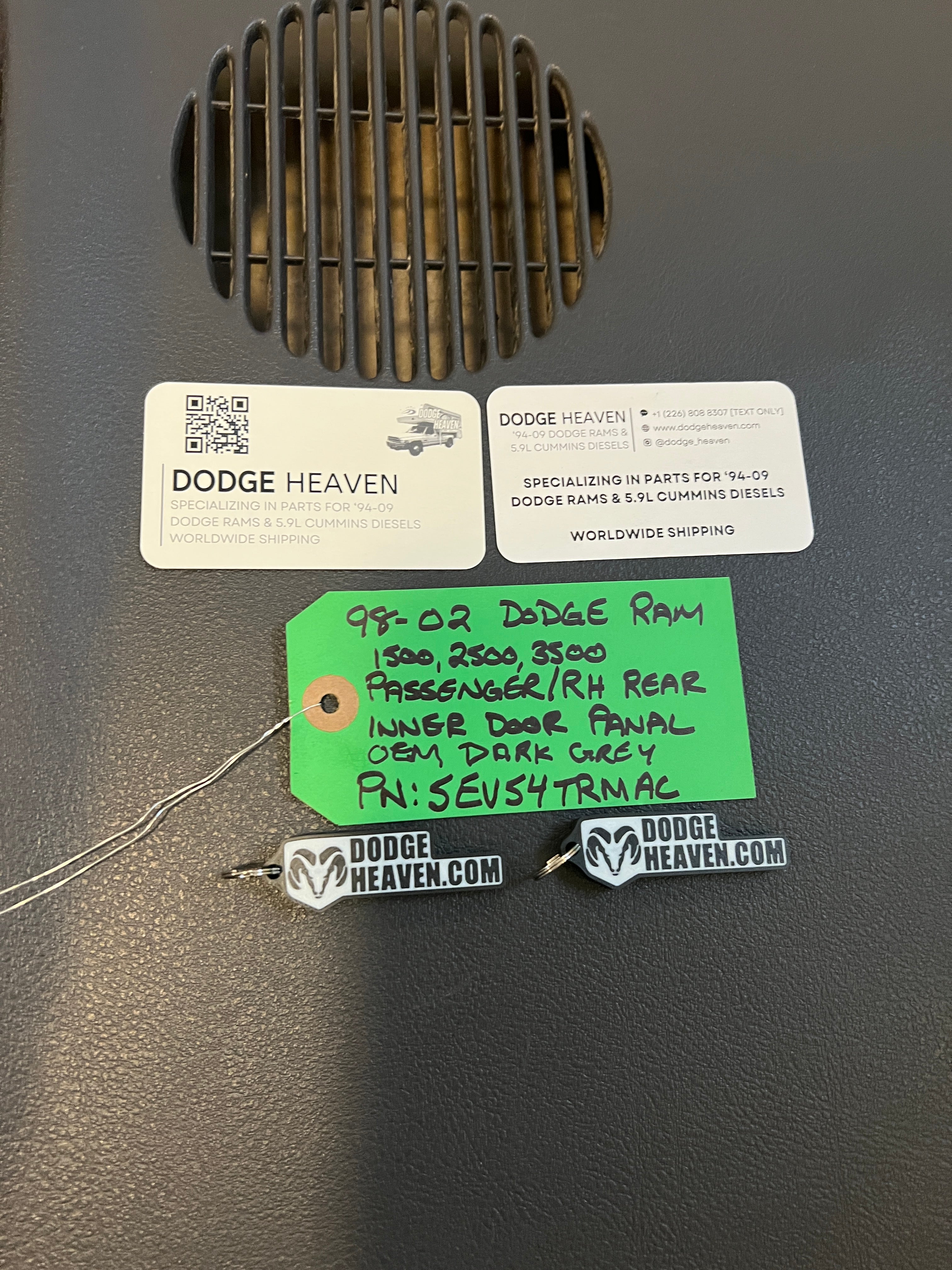 1998-2002 Dodge Ram Rear Passenger Door Panel EXT Cab 1500-3500 Dark Grey