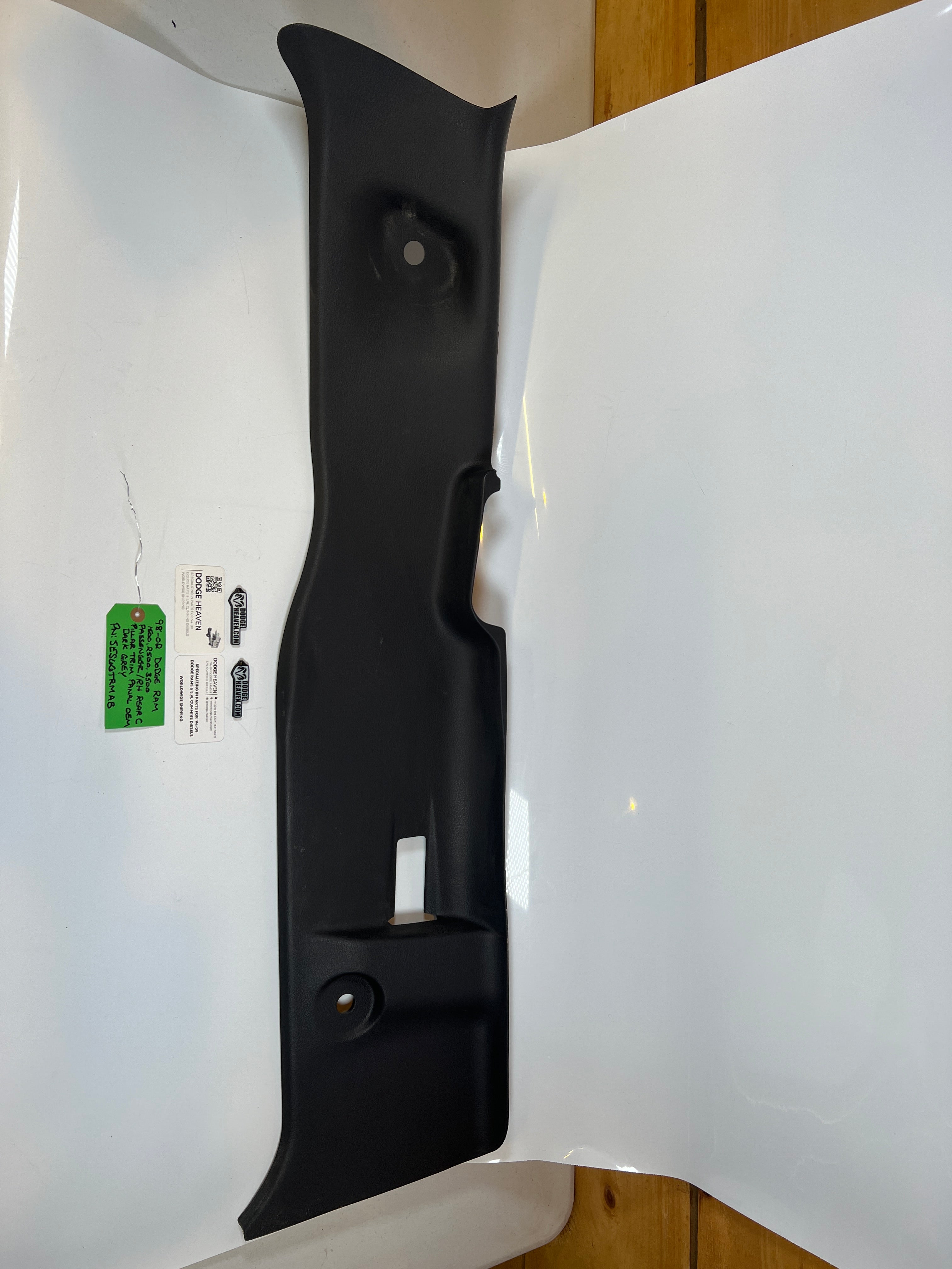 1998-2002 Dodge Ram passenger RH Rear C pillar Trim Panel EXT Cab Dark Grey