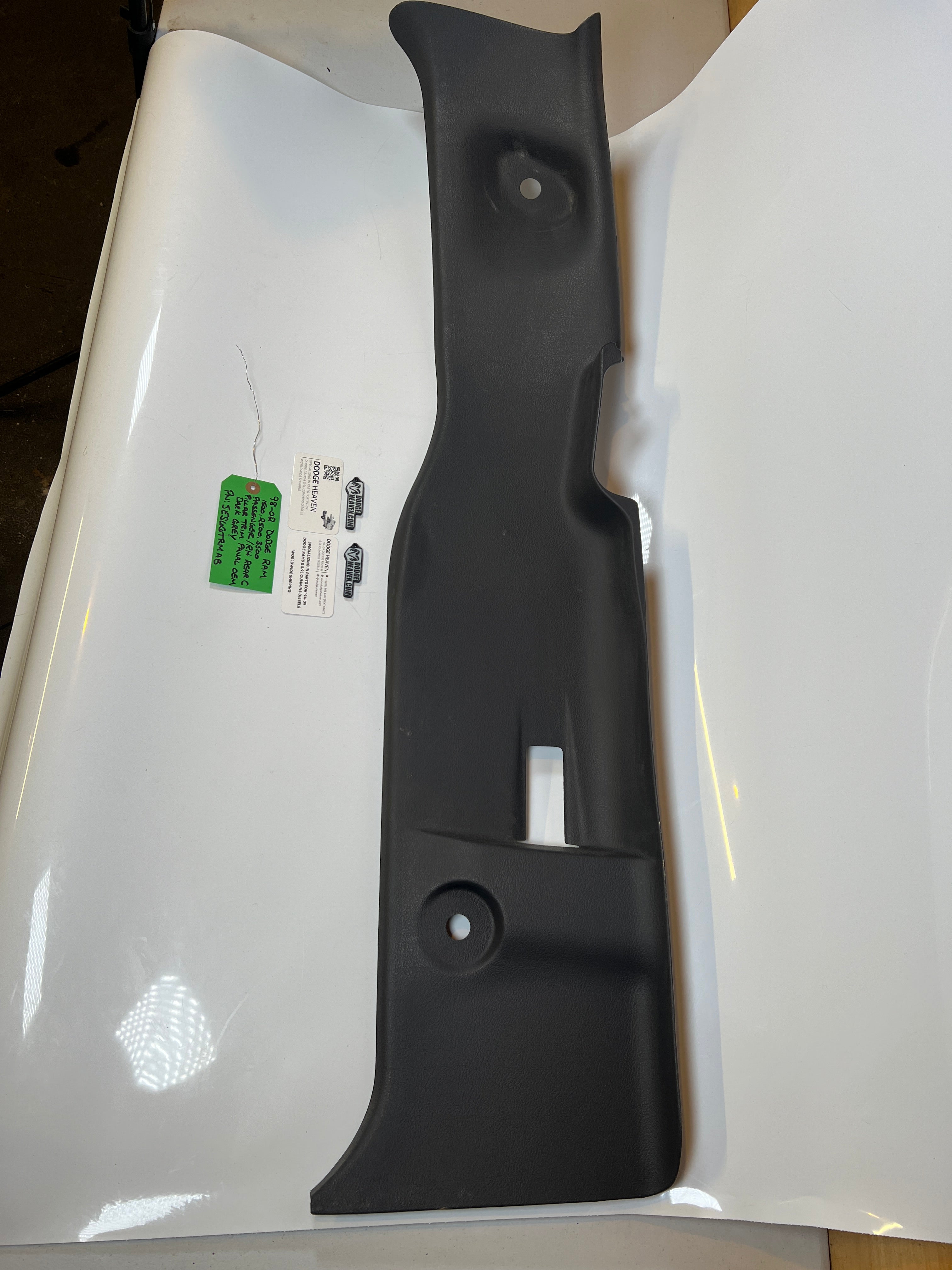 1998-2002 Dodge Ram passenger RH Rear C pillar Trim Panel EXT Cab Dark Grey
