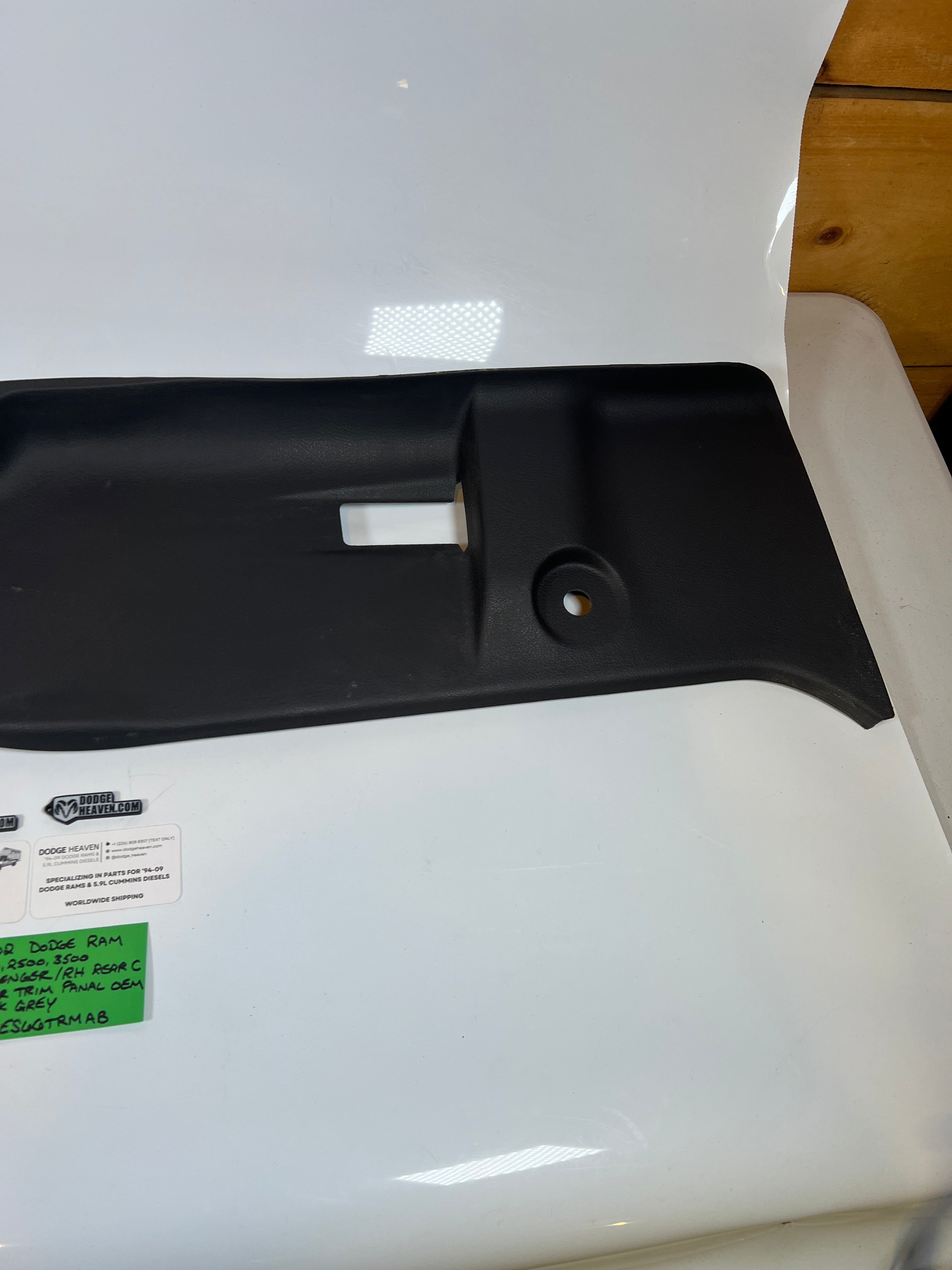 1998-2002 Dodge Ram passenger RH Rear C pillar Trim Panel EXT Cab Dark Grey