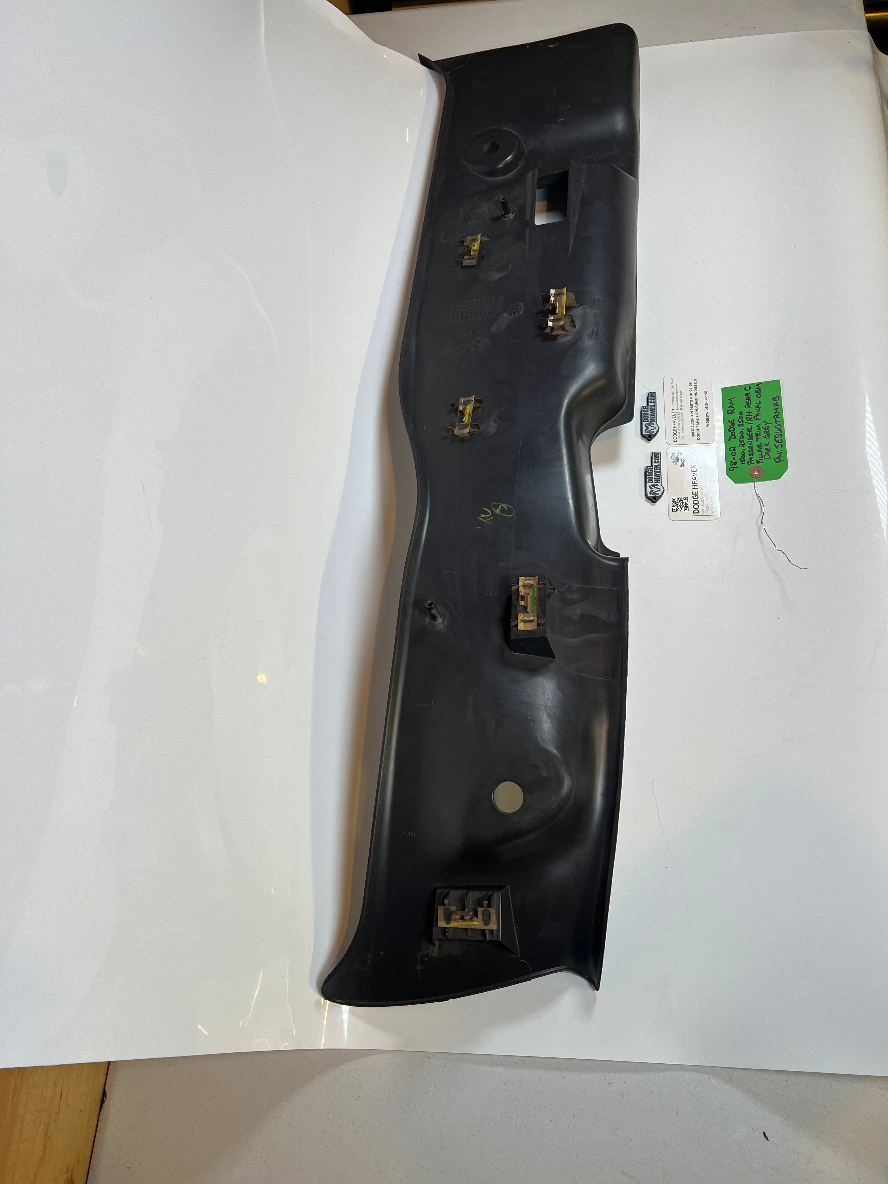 1998-2002 Dodge Ram passenger RH Rear C pillar Trim Panel EXT Cab Dark Grey