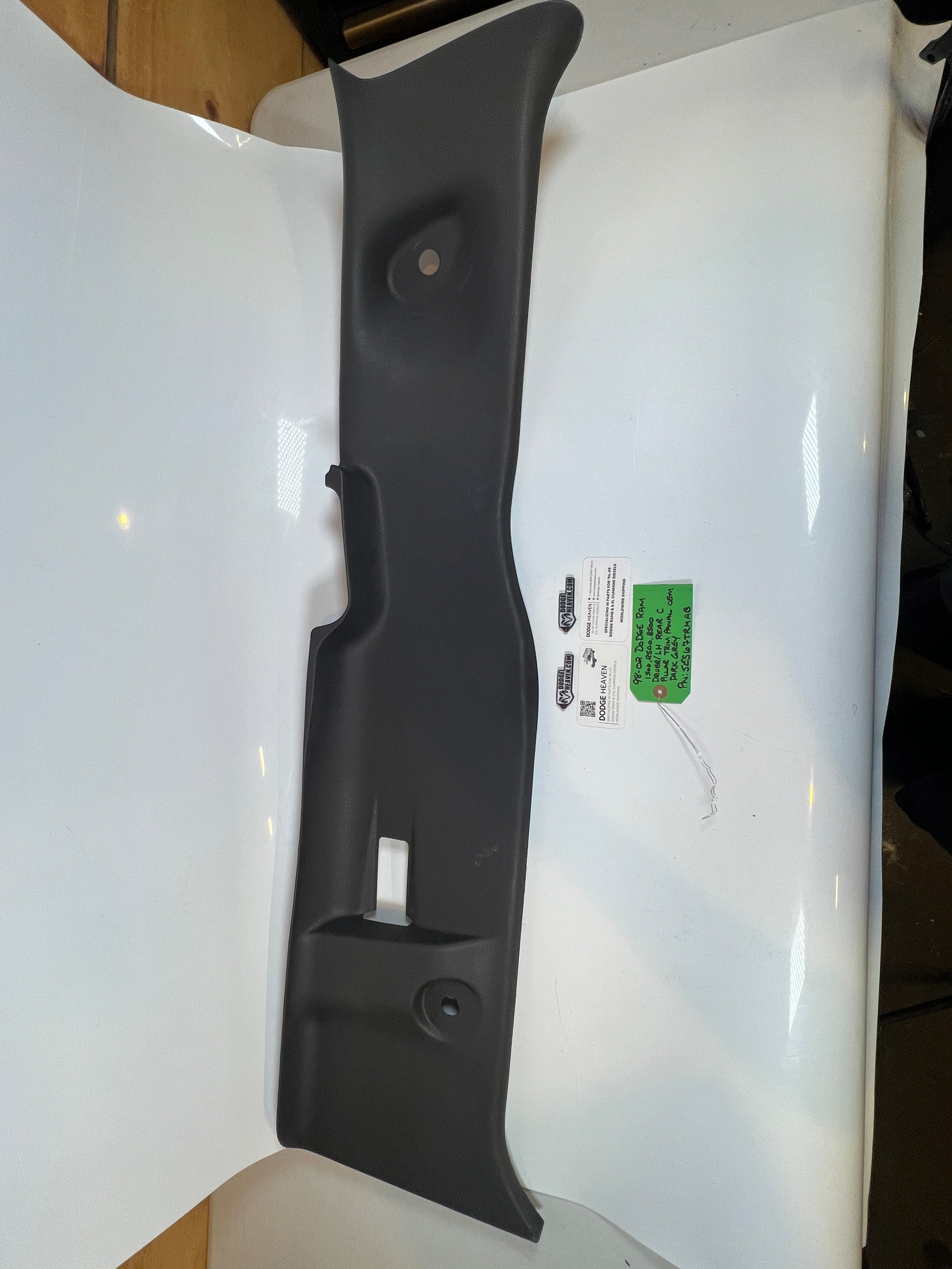 1998-2002 Dodge Ram Driver LH Rear C Pillar Trim Panel EXT Cab Dark Grey