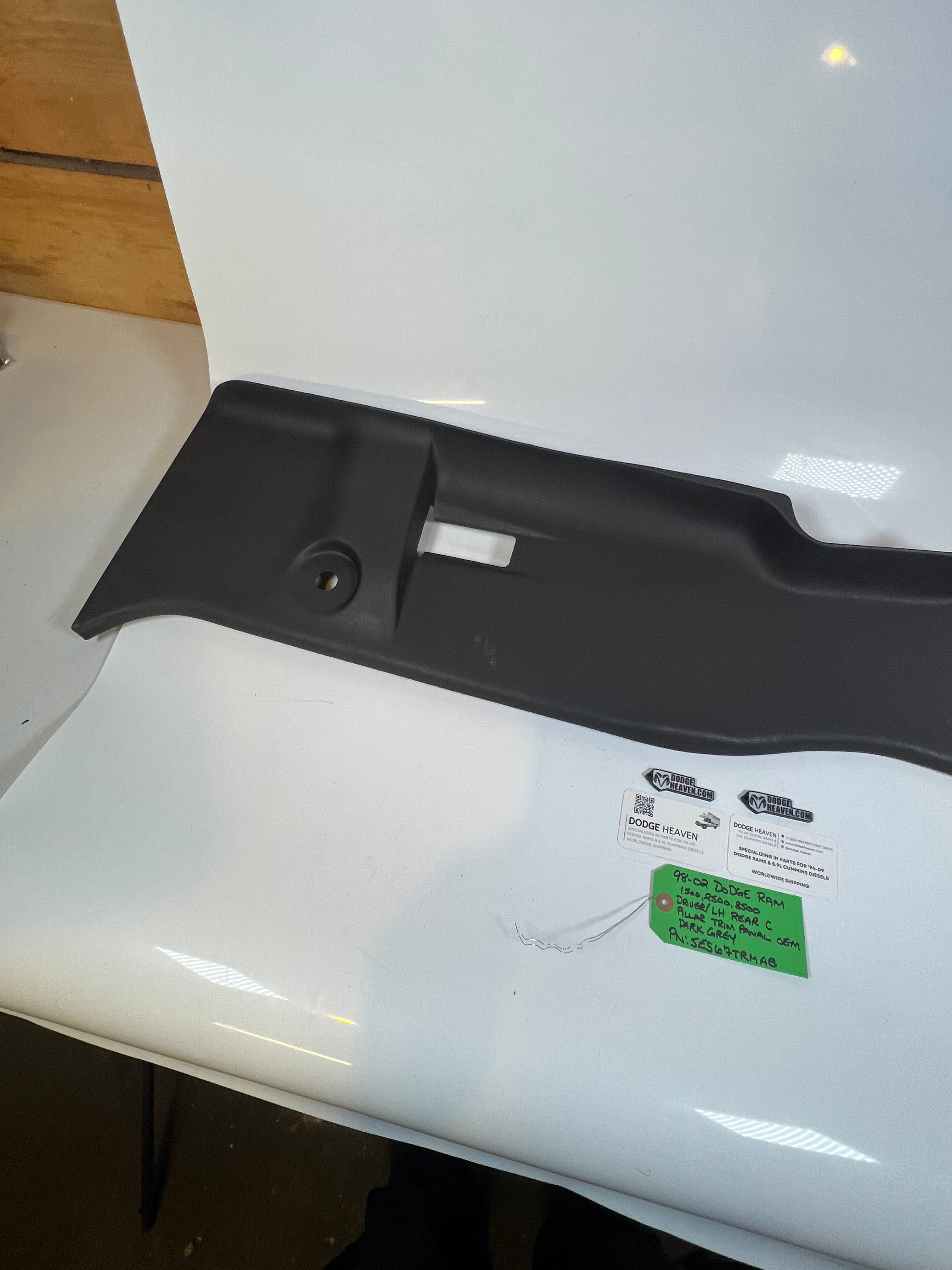 1998-2002 Dodge Ram Driver LH Rear C Pillar Trim Panel EXT Cab Dark Grey