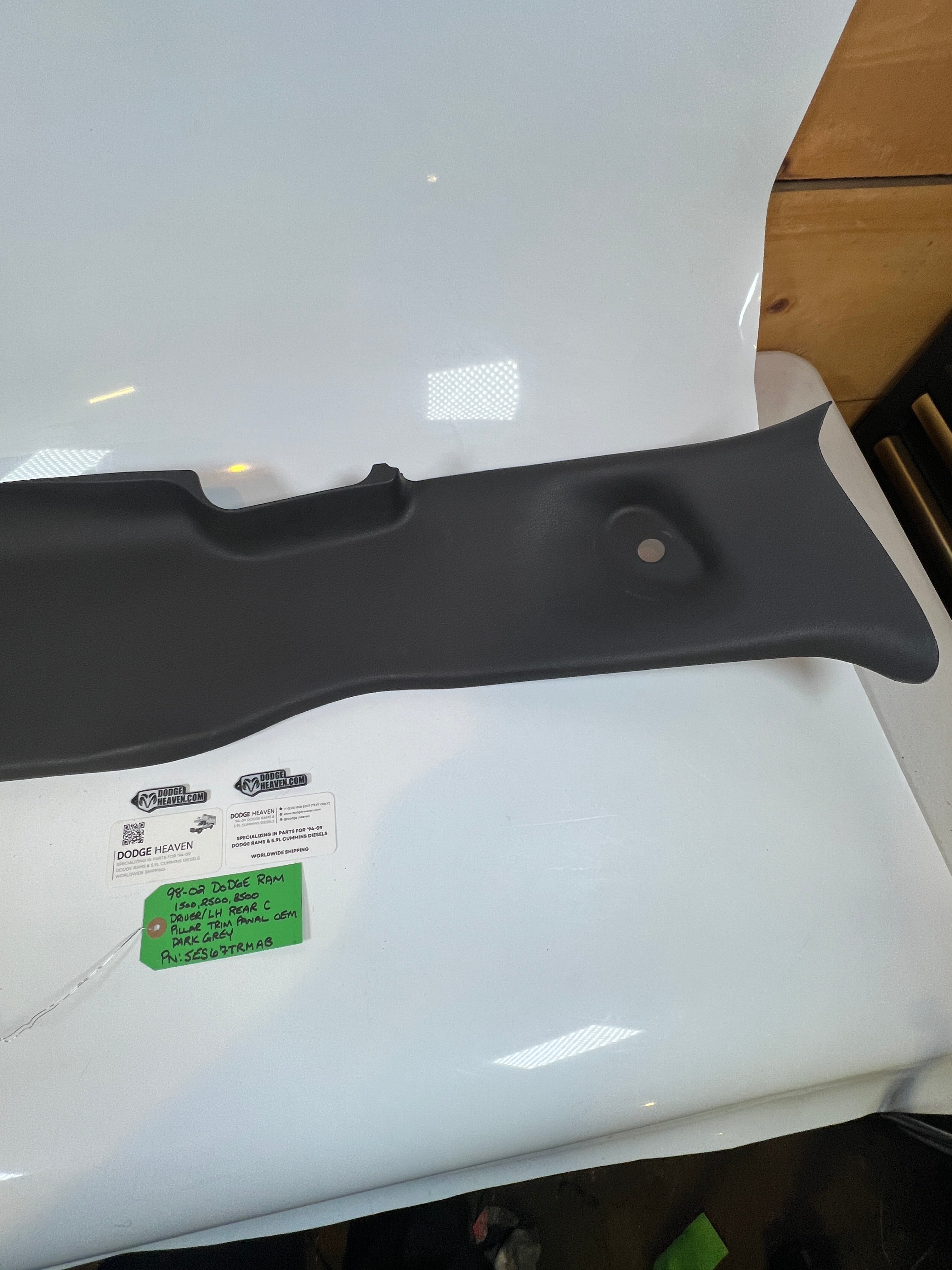 1998-2002 Dodge Ram Driver LH Rear C Pillar Trim Panel EXT Cab Dark Grey