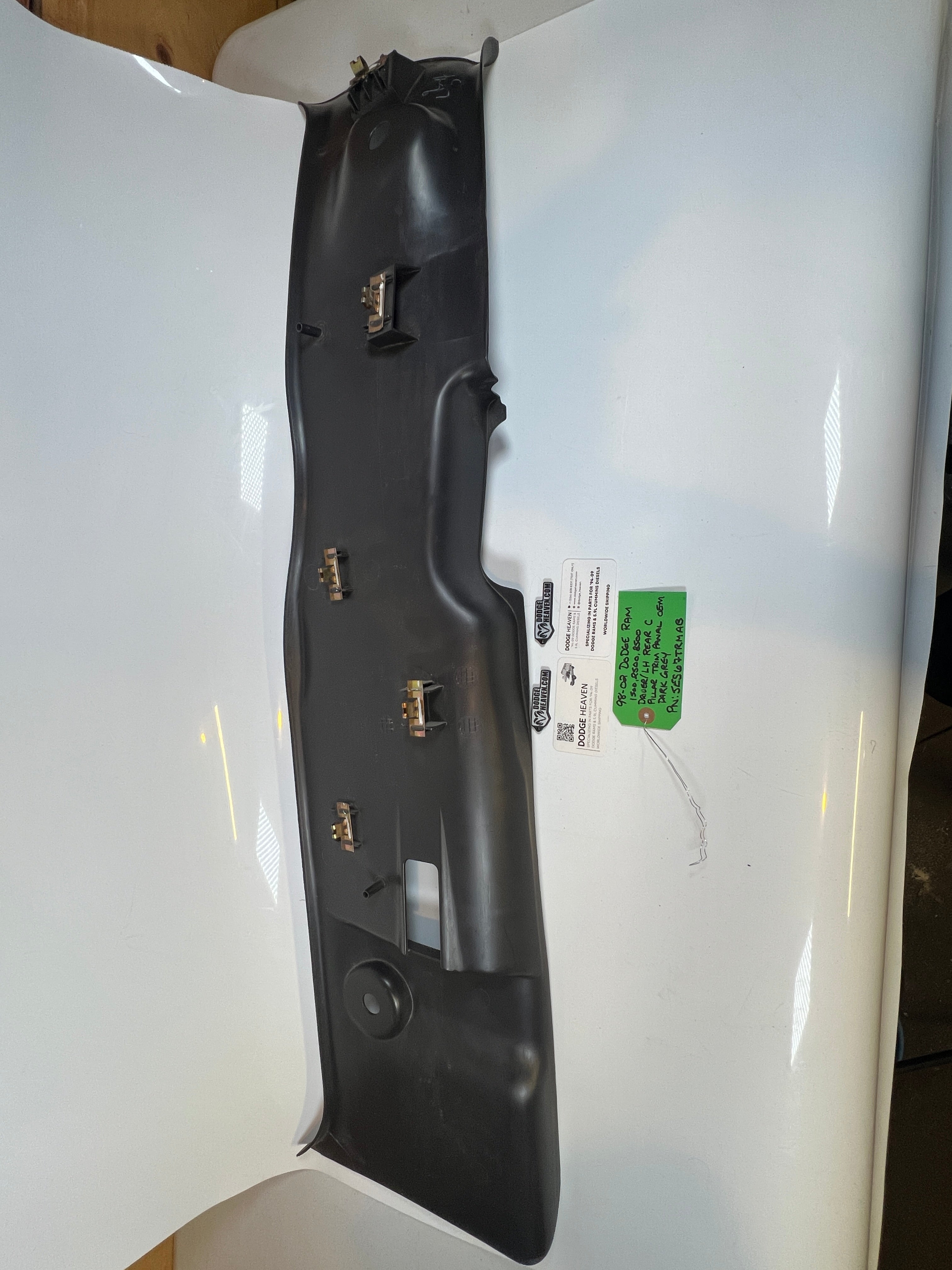 1998-2002 Dodge Ram Driver LH Rear C Pillar Trim Panel EXT Cab Dark Grey