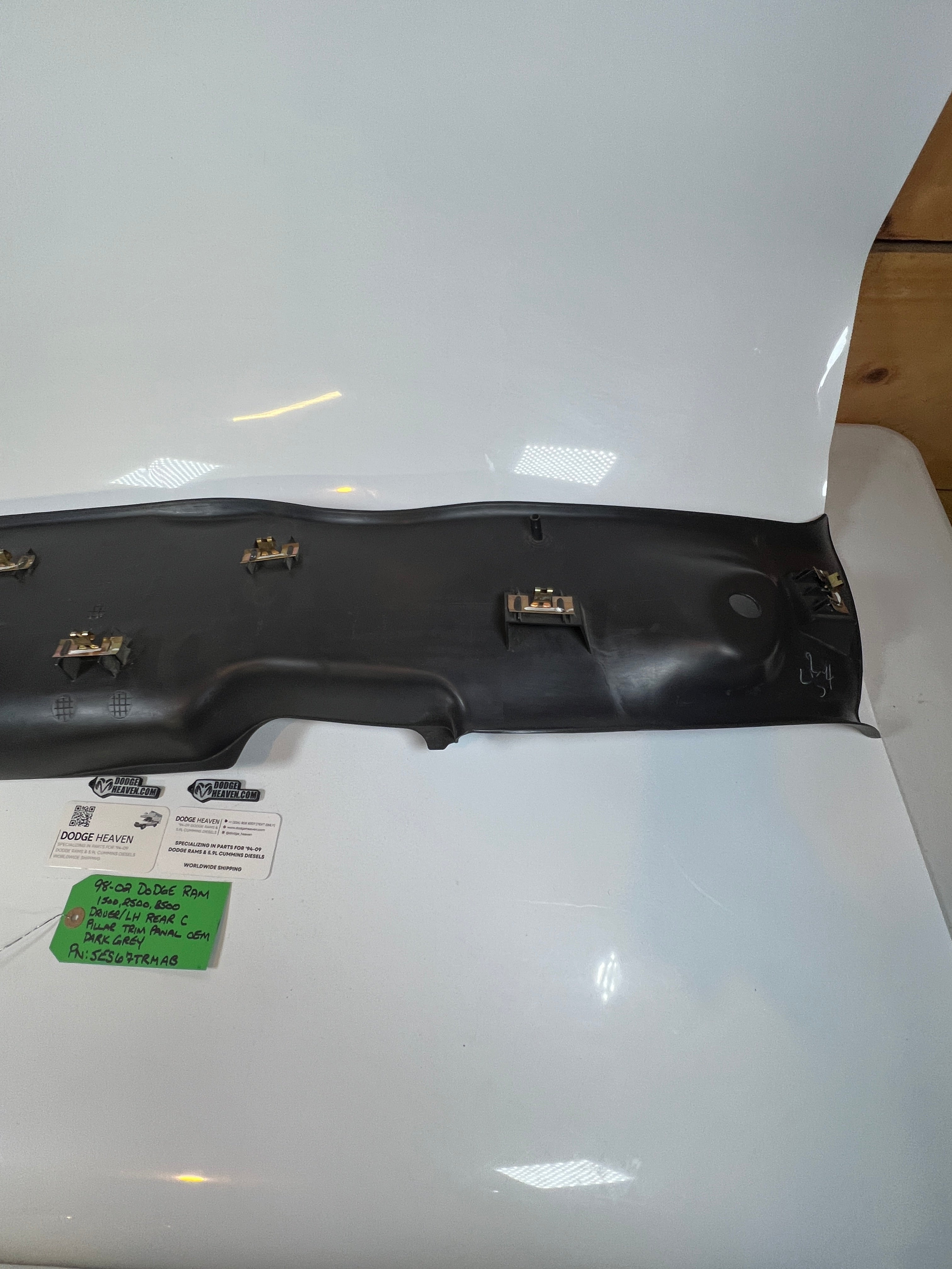 1998-2002 Dodge Ram Driver LH Rear C Pillar Trim Panel EXT Cab Dark Grey