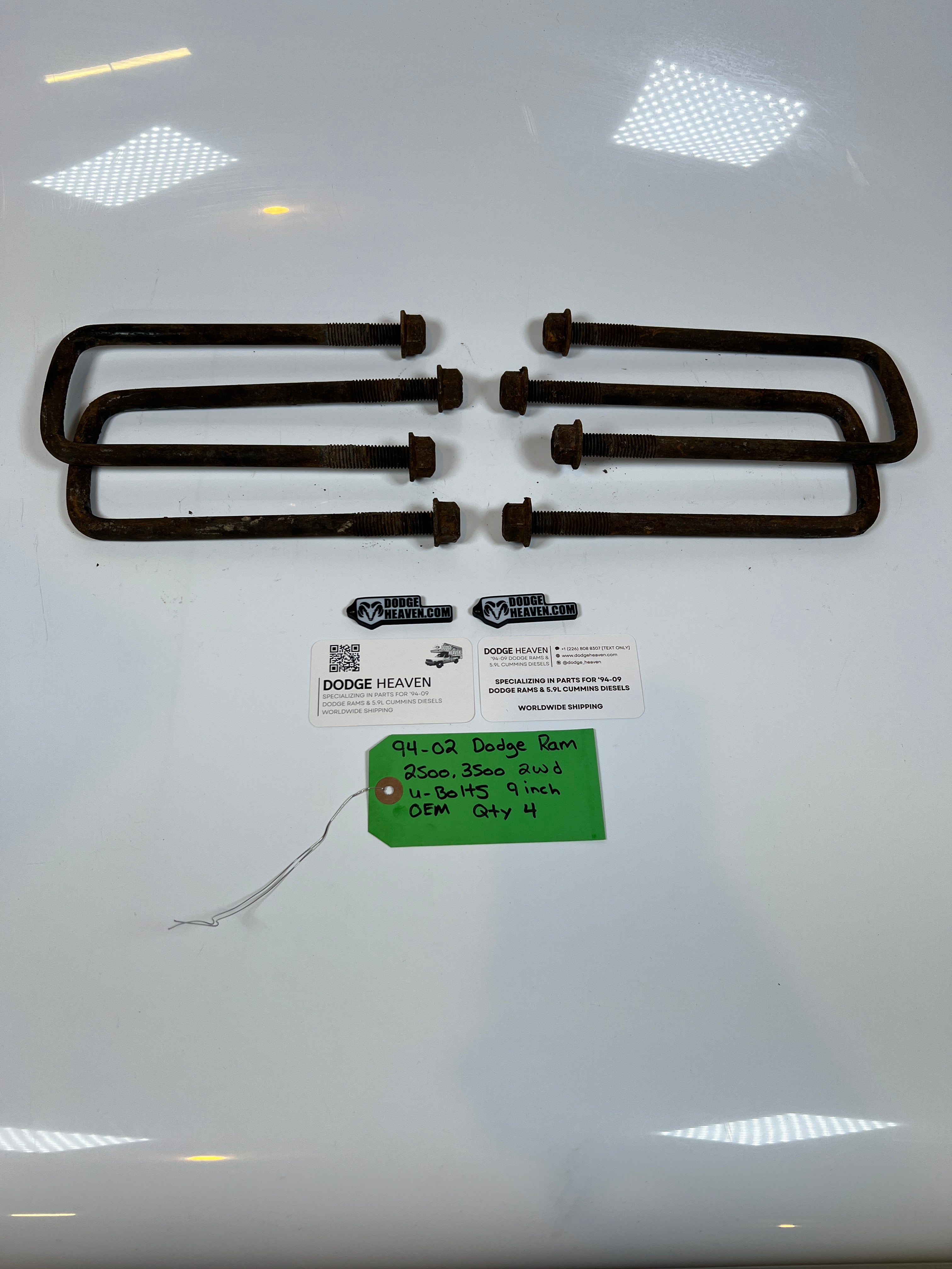 1994-2002 Dodge Ram 2500 3500 2WD U-Bolts 9 Inch Length Qty 4