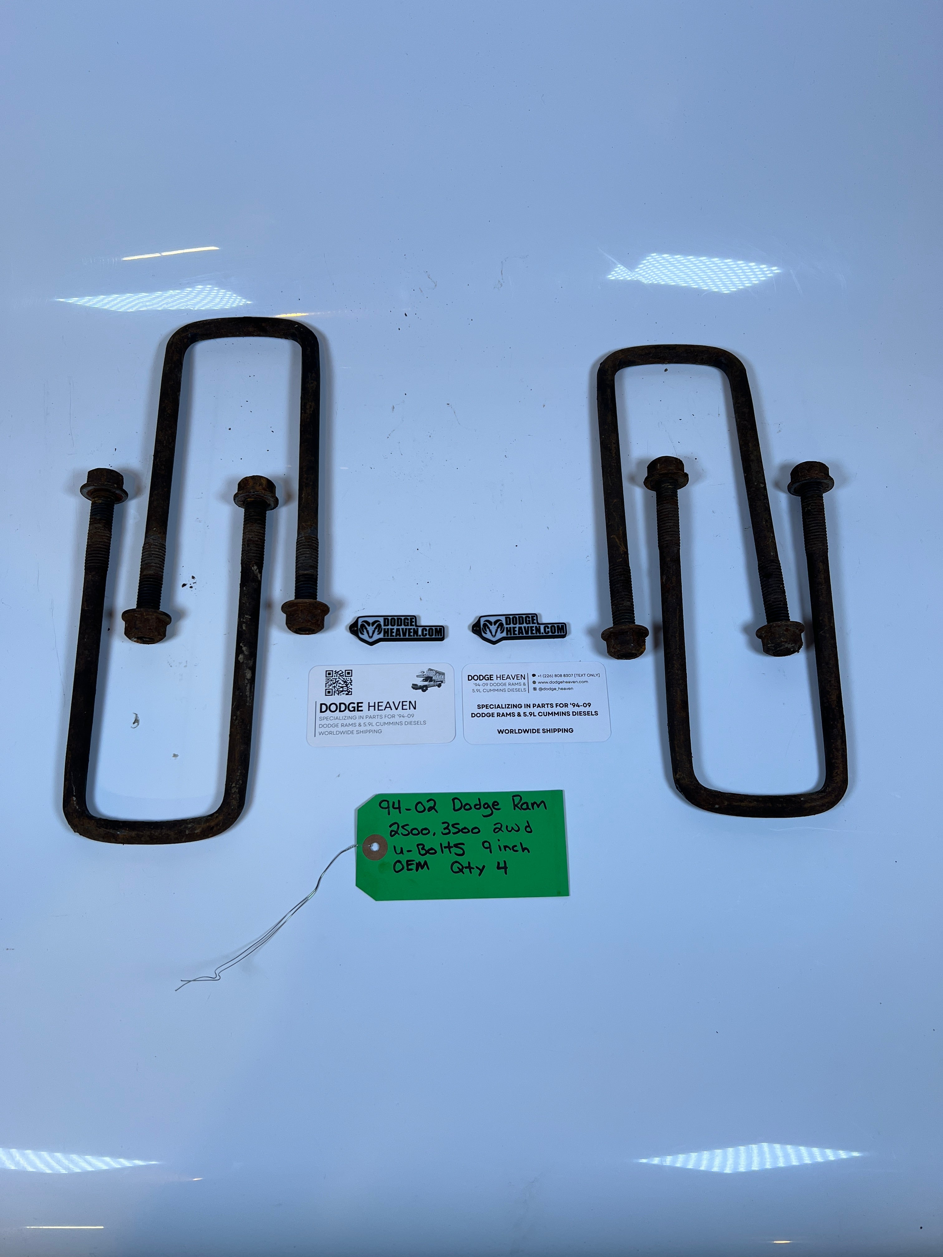 1994-2002 Dodge Ram 2500 3500 2WD U-Bolts 9 Inch Length Qty 4