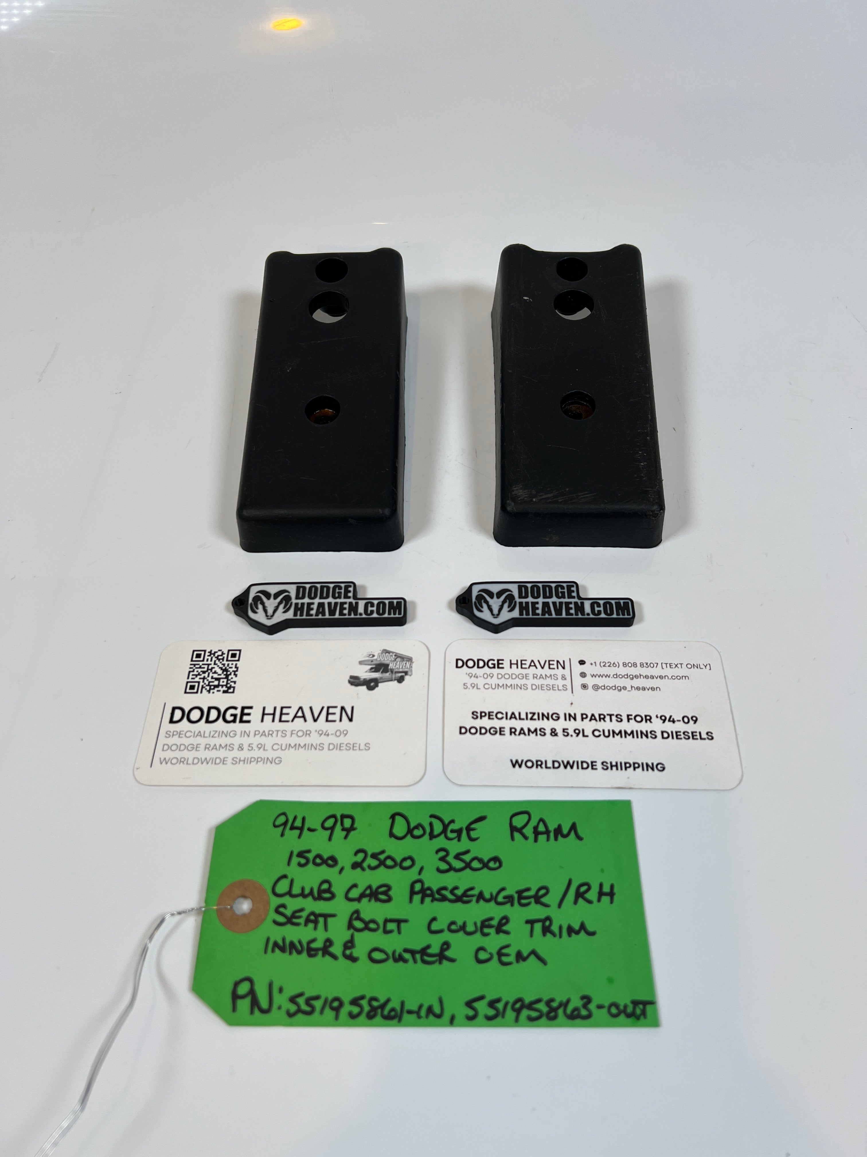 1994-1997 Dodge Ram Club Cab Passenger Seat Bolt Cover Inner & Outer