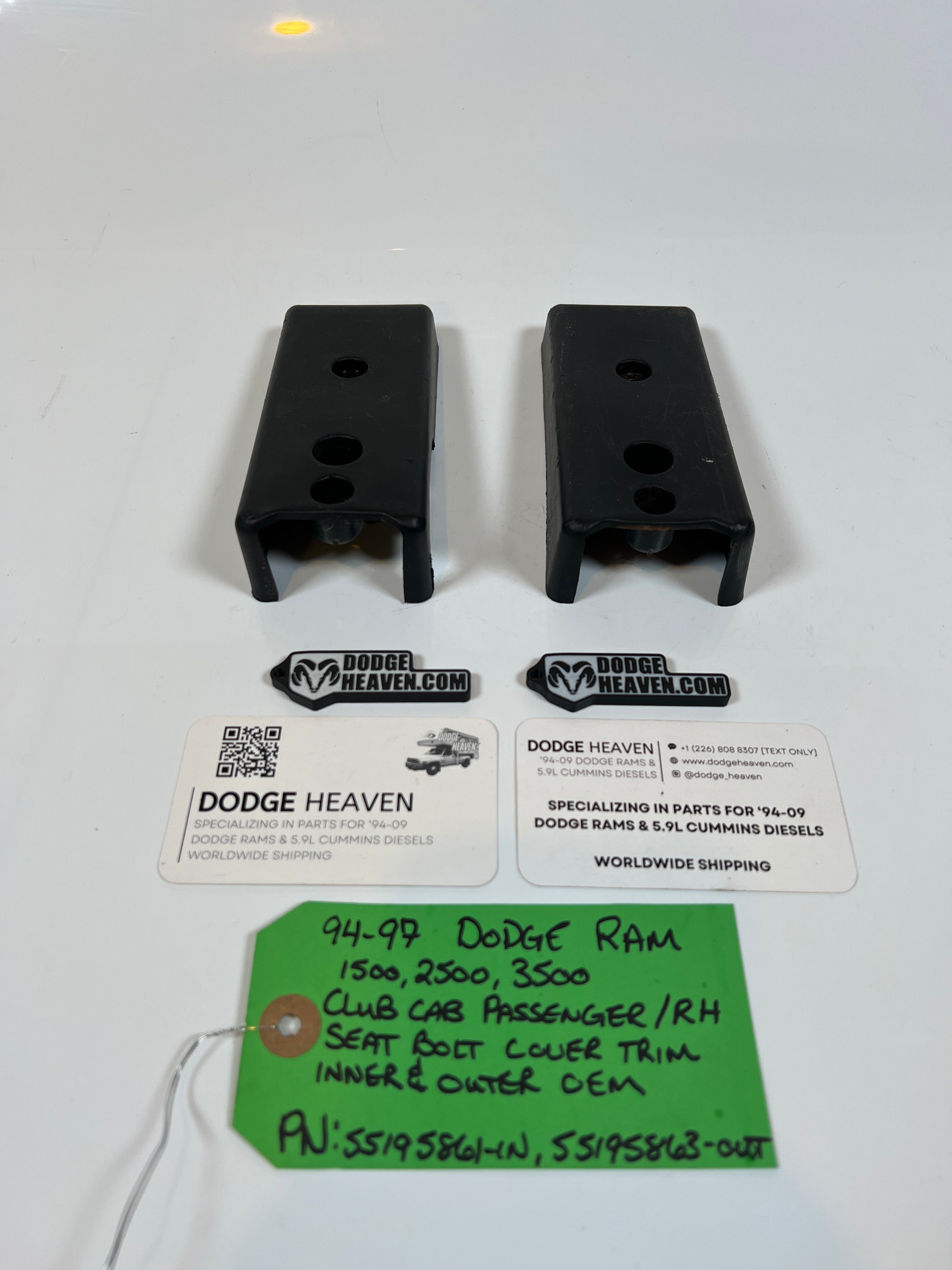 1994-1997 Dodge Ram Club Cab Passenger Seat Bolt Cover Inner & Outer