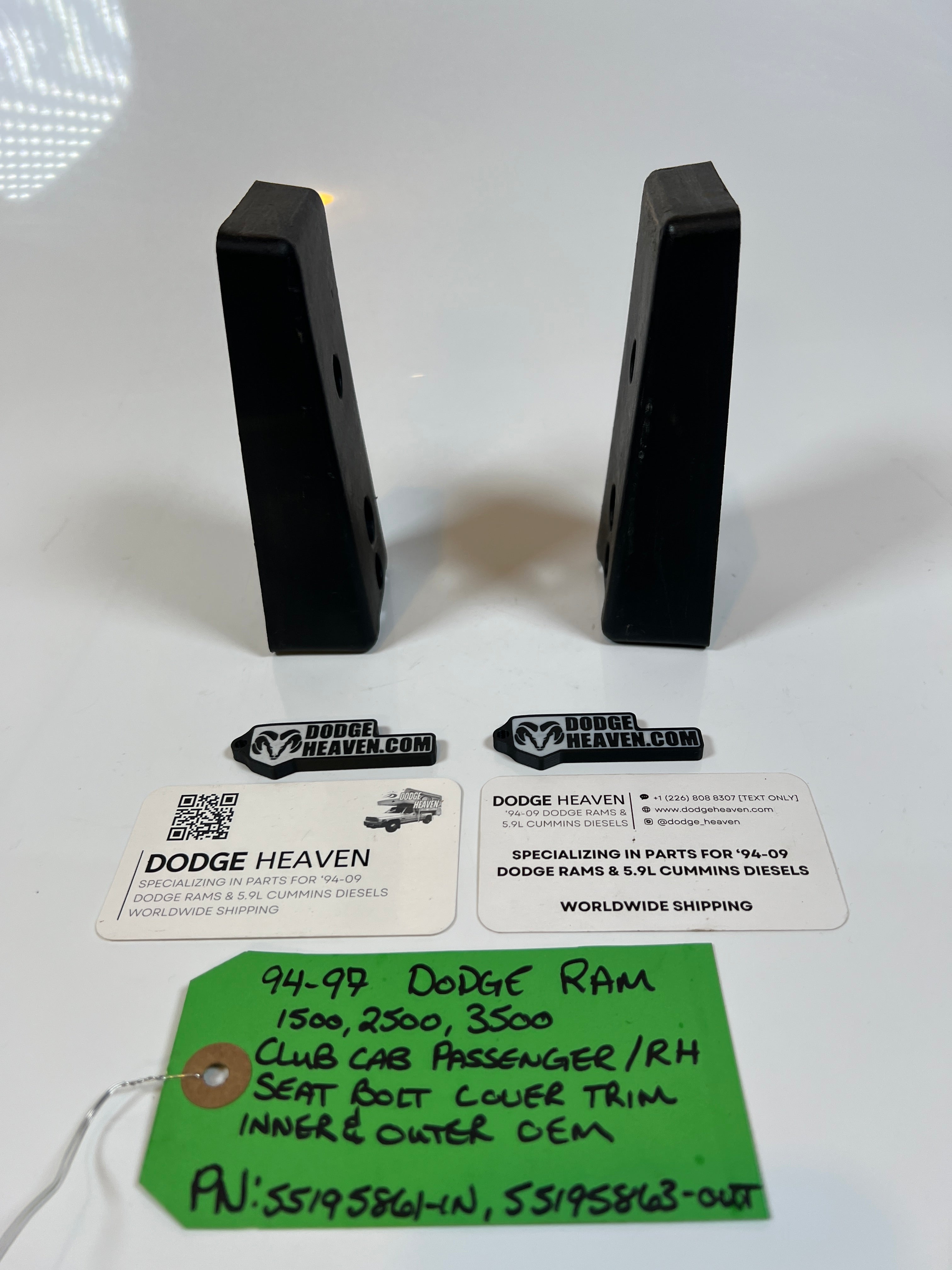 1994-1997 Dodge Ram Club Cab Passenger Seat Bolt Cover Inner & Outer