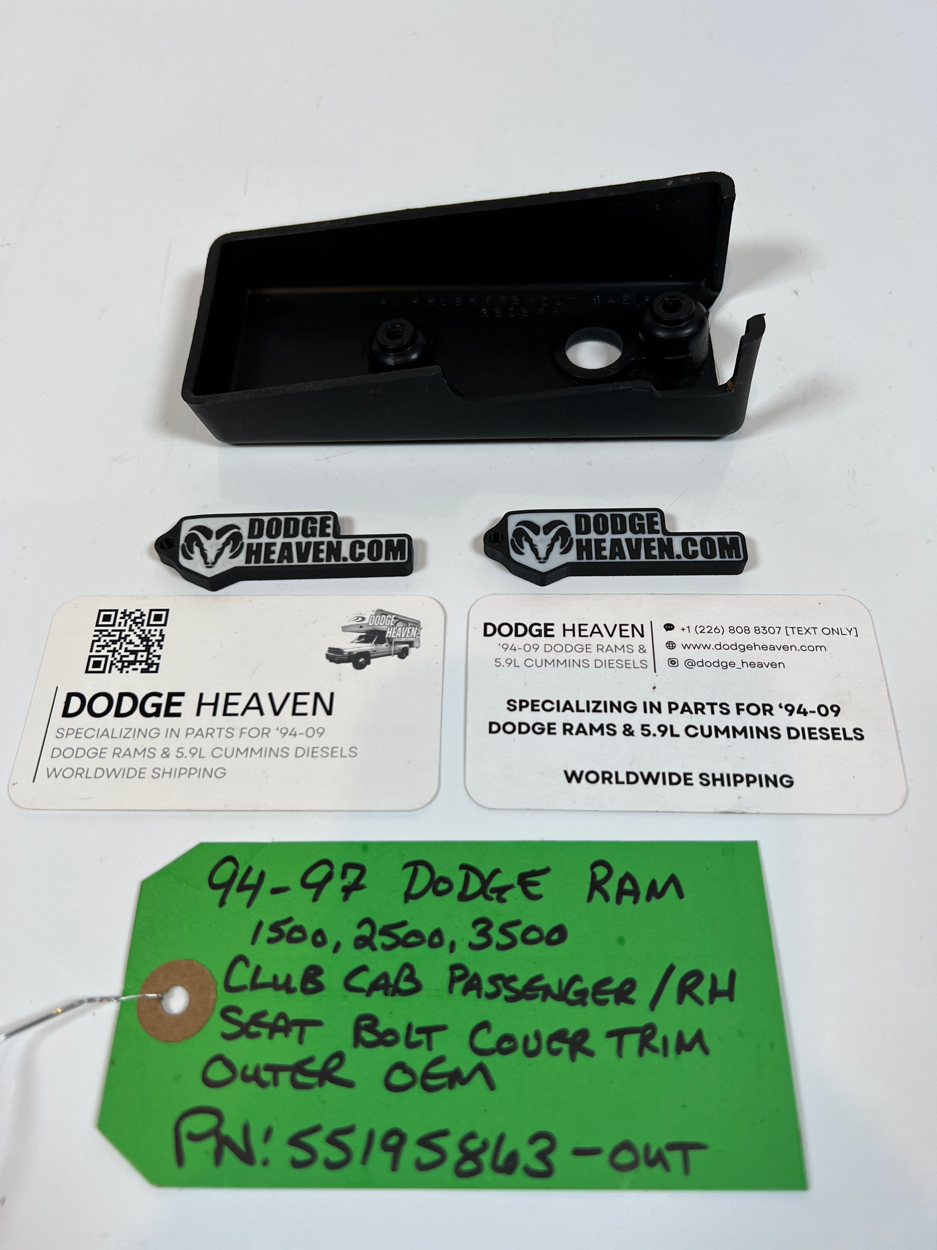 1994-1997 Dodge Ram Club Cab Passenger Seat Bolt Cover Inner