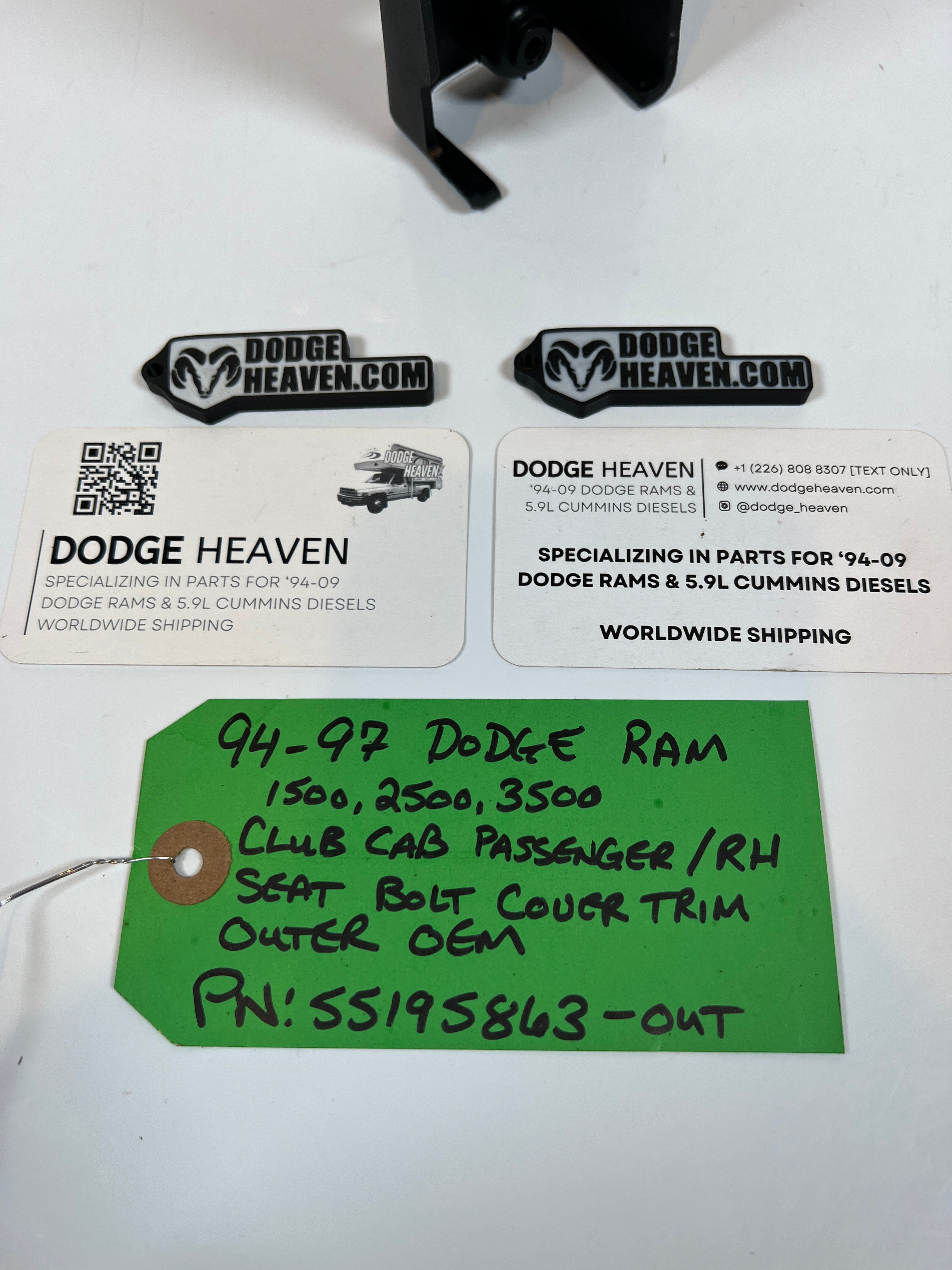 1994-1997 Dodge Ram Club Cab Passenger Seat Bolt Cover Inner