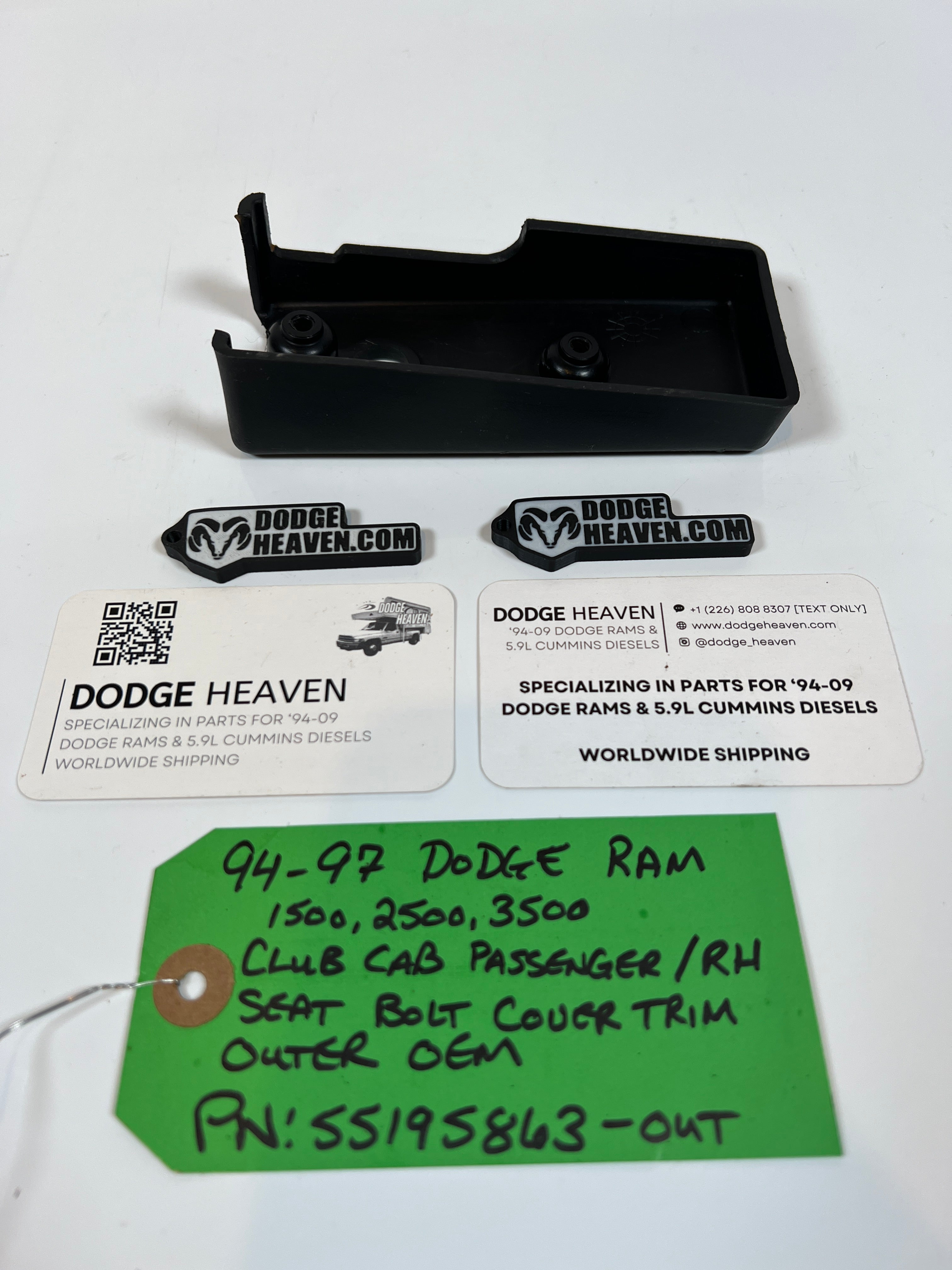 1994-1997 Dodge Ram Club Cab Passenger Seat Bolt Cover Inner