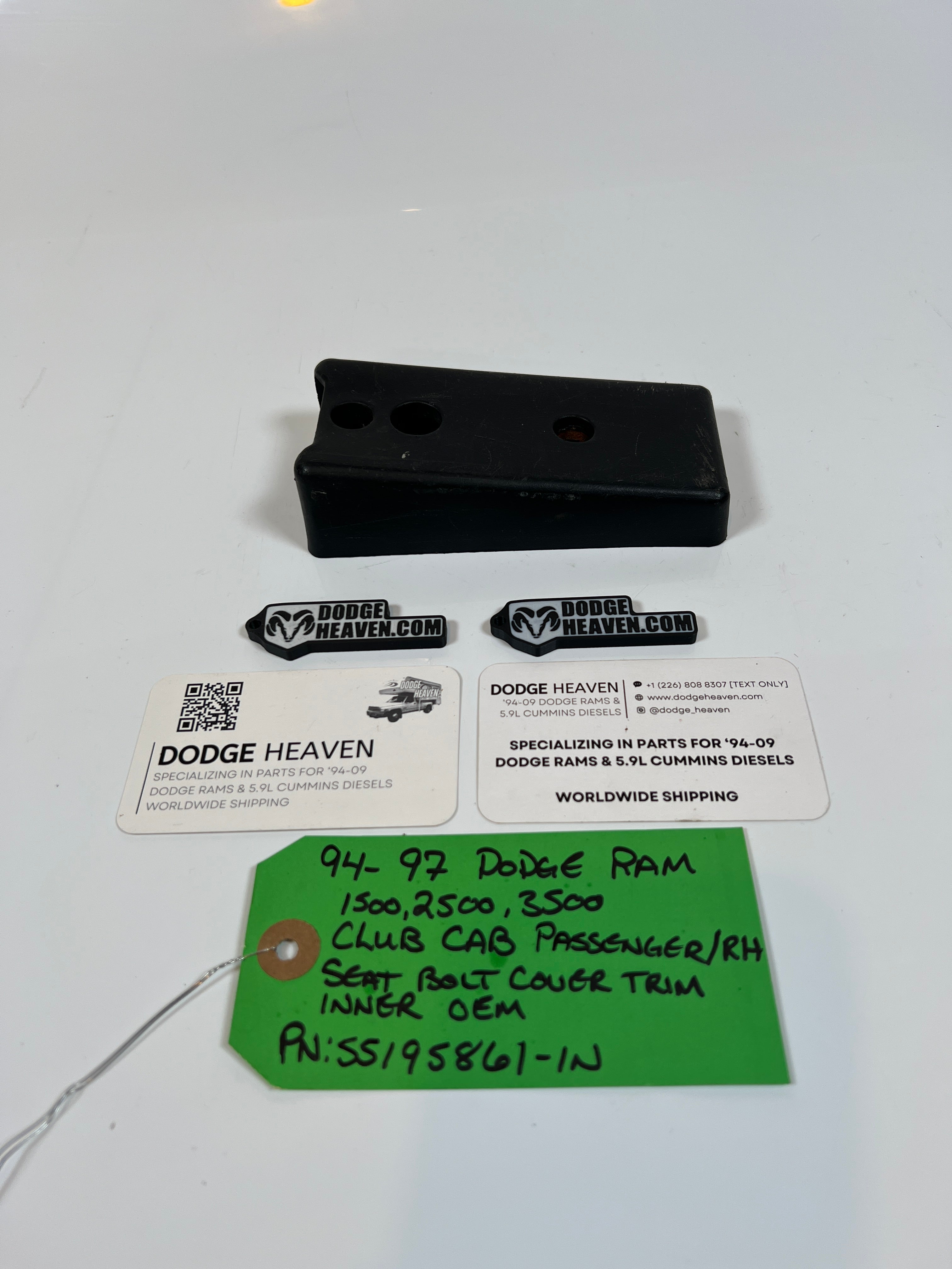 1994-1997 Dodge Ram Club Cab Passenger Seat Bolt Cover Outer