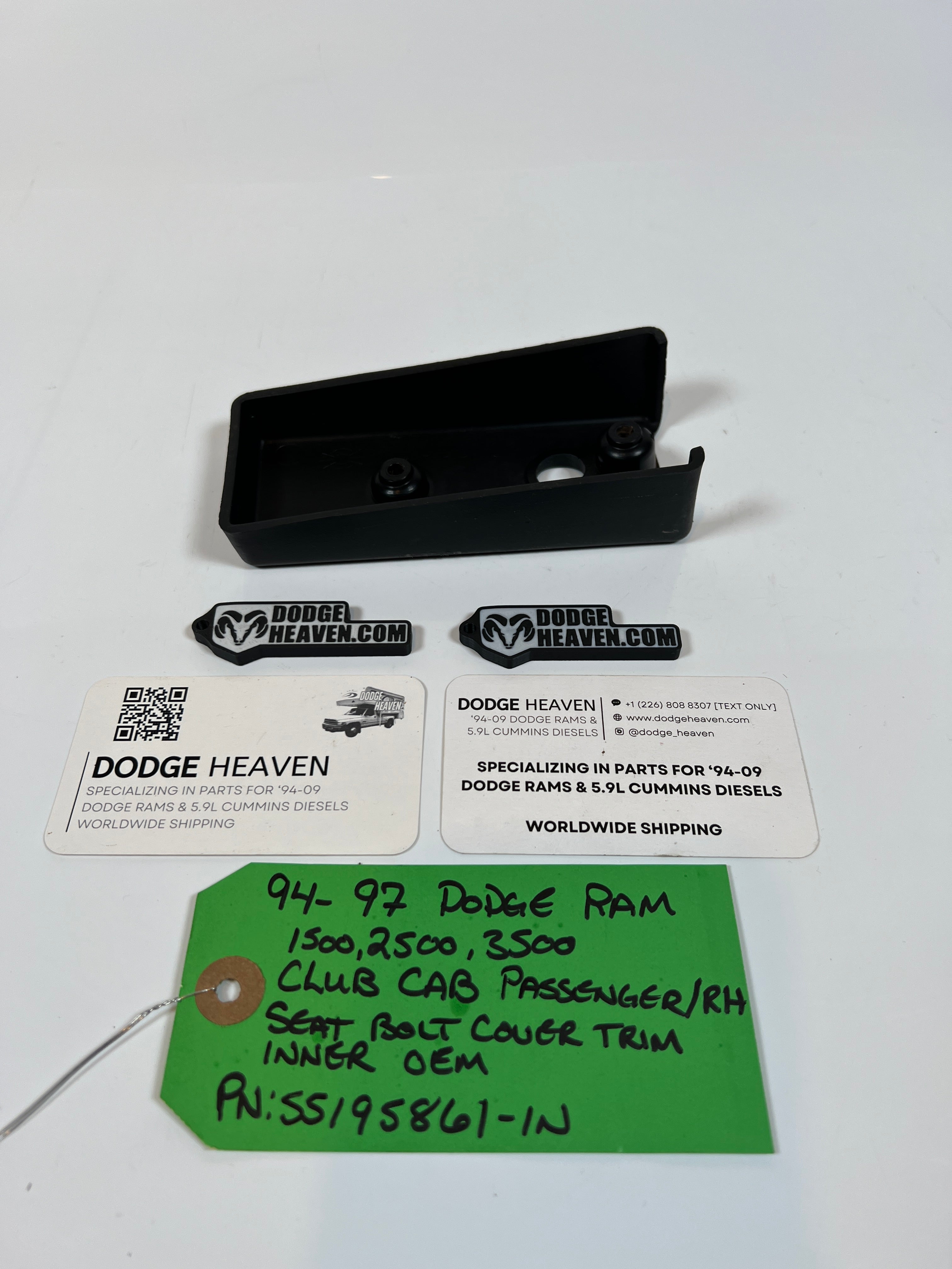 1994-1997 Dodge Ram Club Cab Passenger Seat Bolt Cover Outer