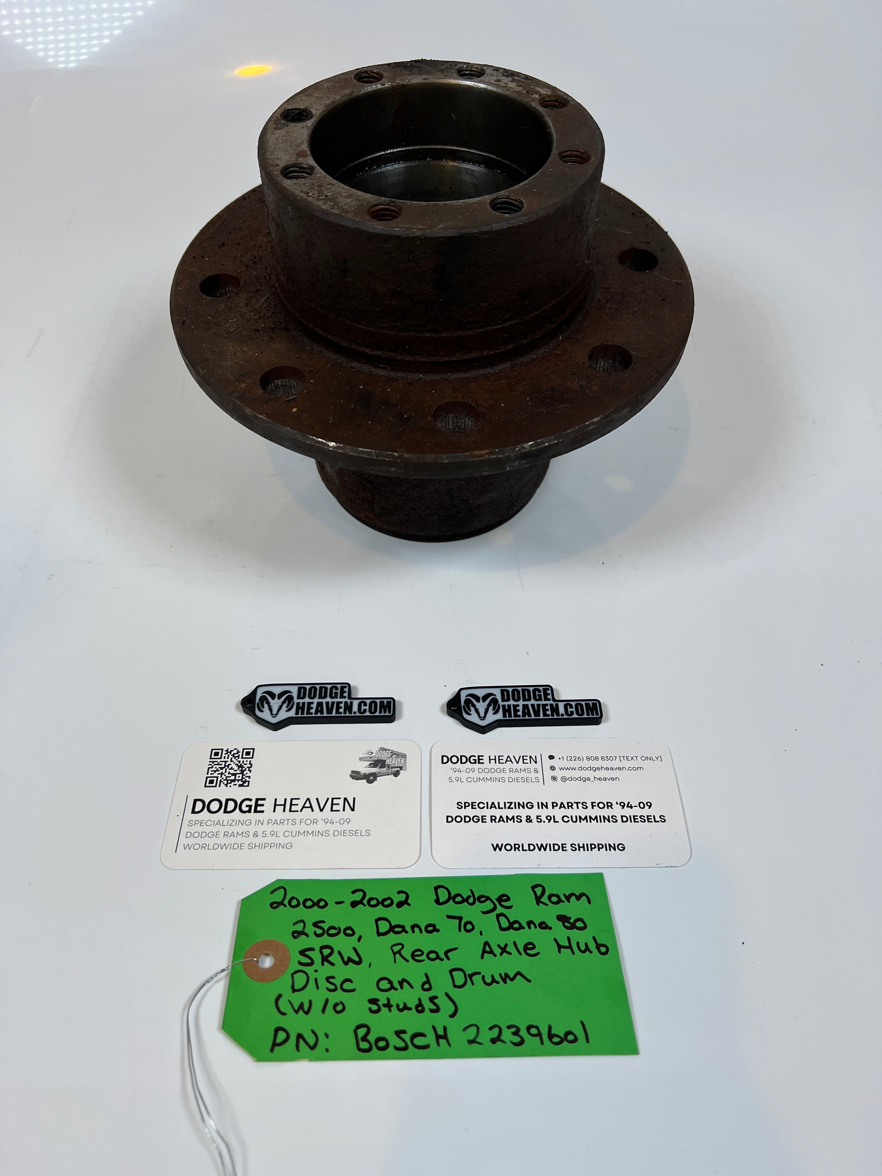 2000-2002 Dodge Ram 2500 Dana 70 / 80 SRW Rear Axle Hub Drum or Disc