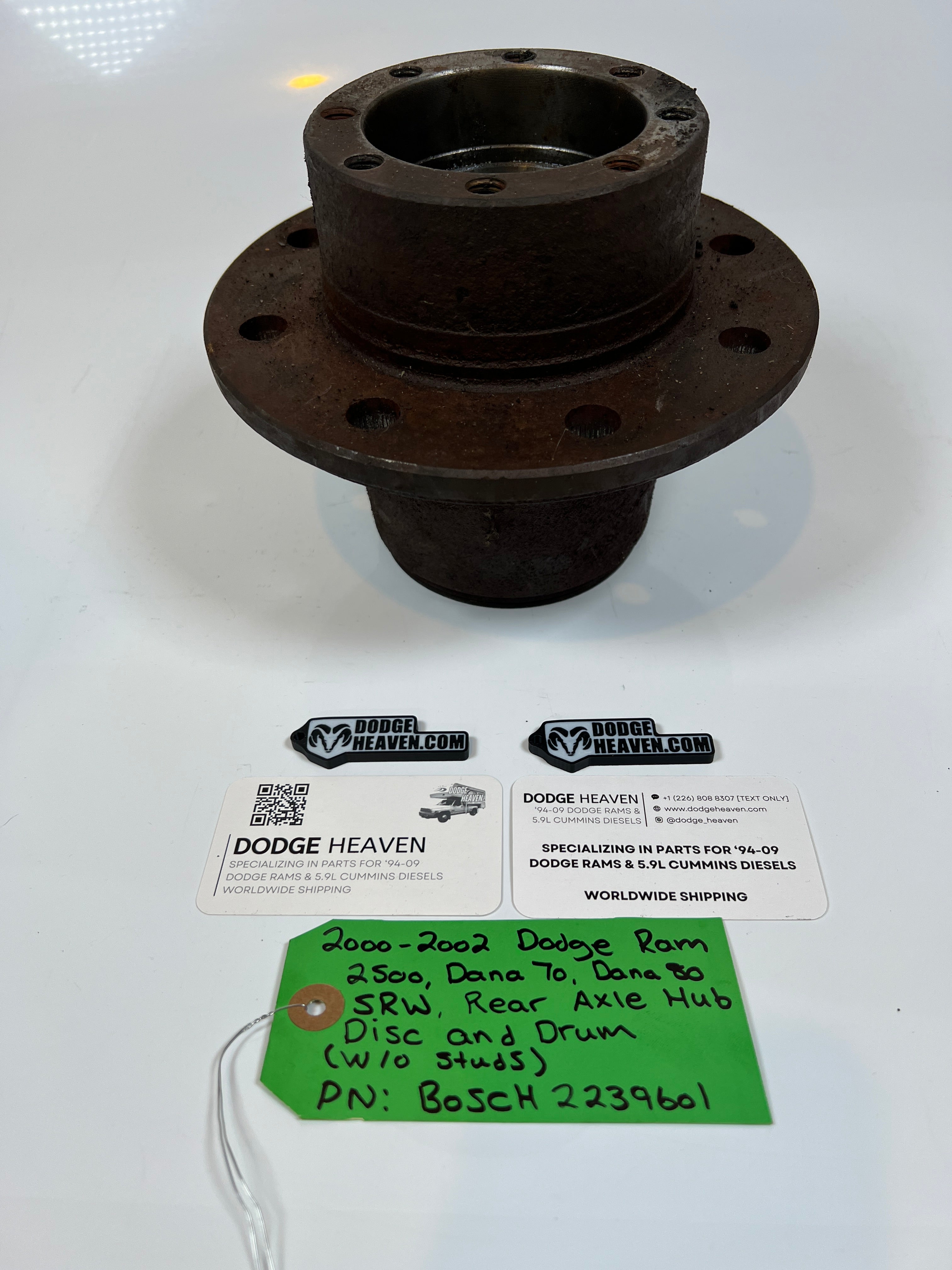 2000-2002 Dodge Ram 2500 Dana 70 / 80 SRW Rear Axle Hub Drum or Disc