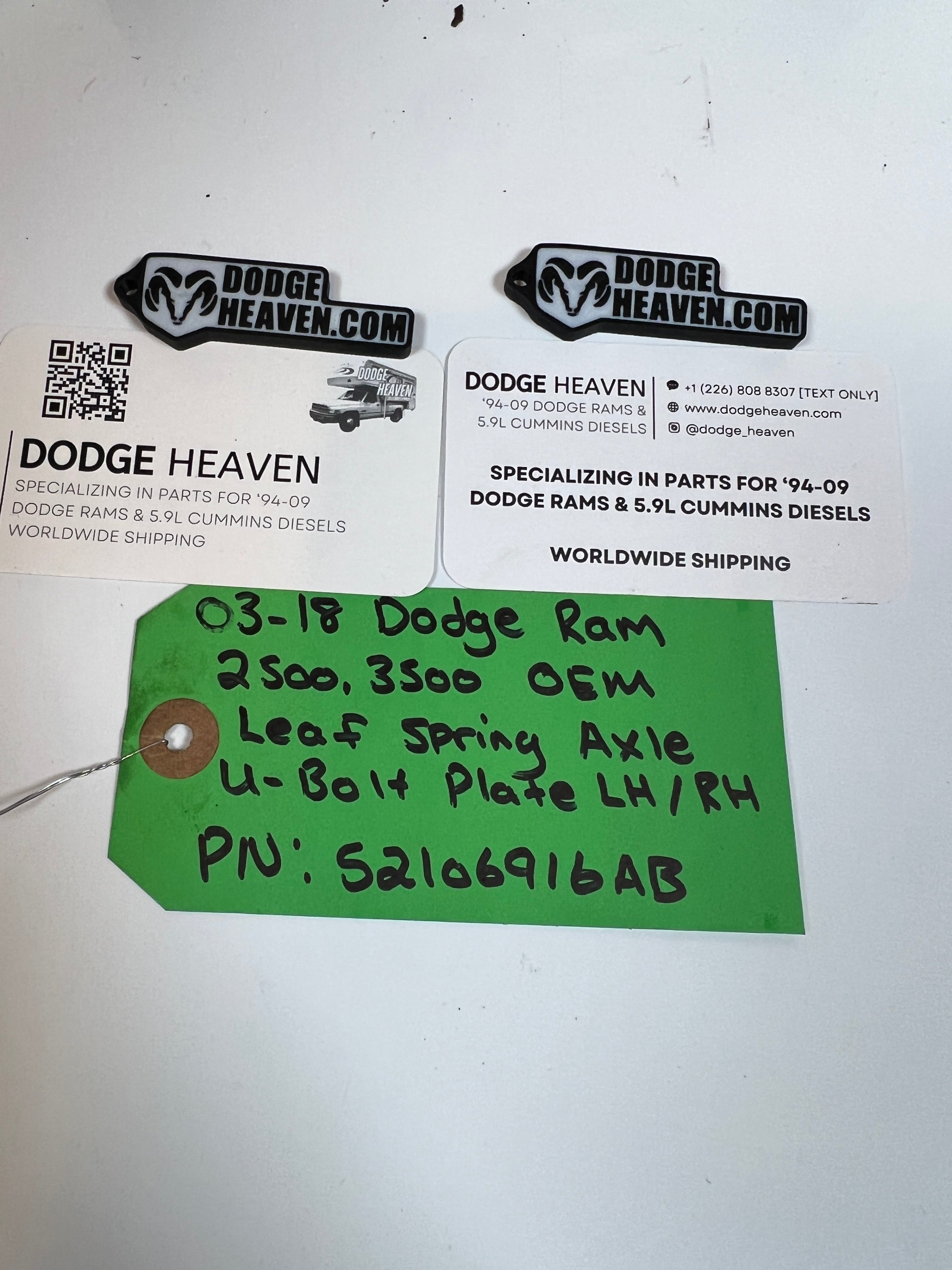 2003-2018 Dodge Ram 2500 3500 Leaf Spring Axle U-Bolt Plate