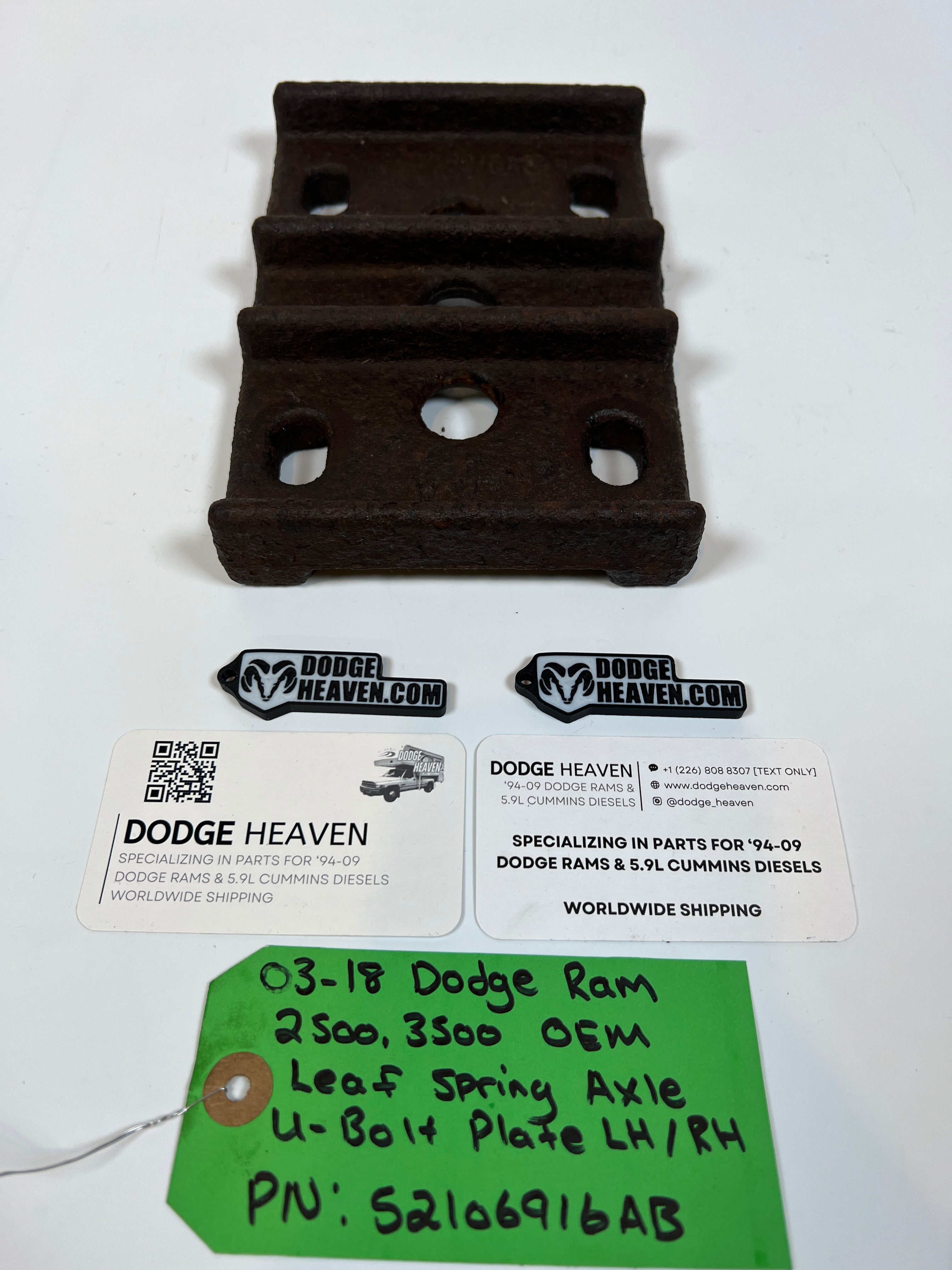 2003-2018 Dodge Ram 2500 3500 Leaf Spring Axle U-Bolt Plate