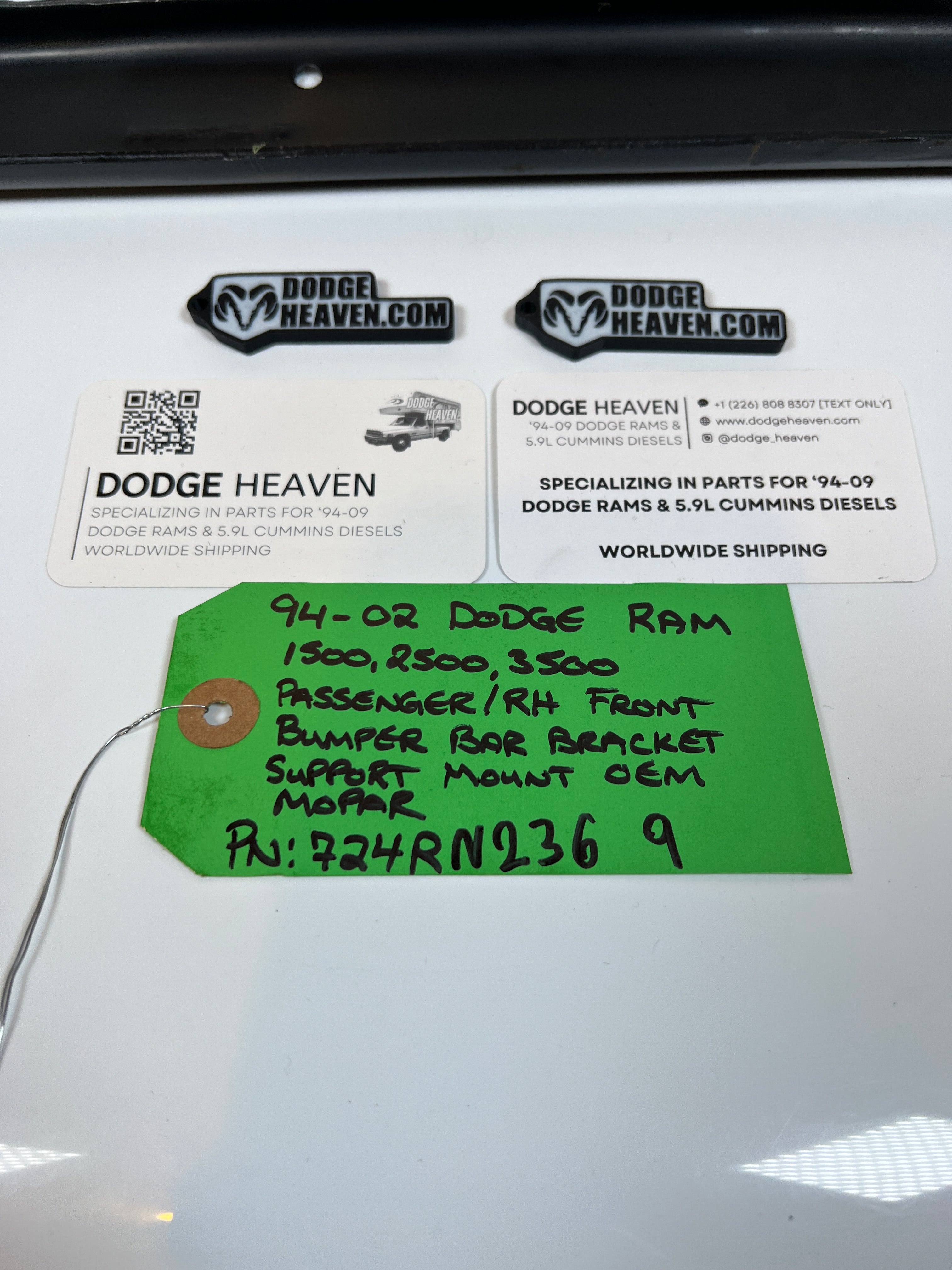 1994-2002 Dodge Ram Front Outer Bumper Support Bracket 1500 2500 3500 Passenger