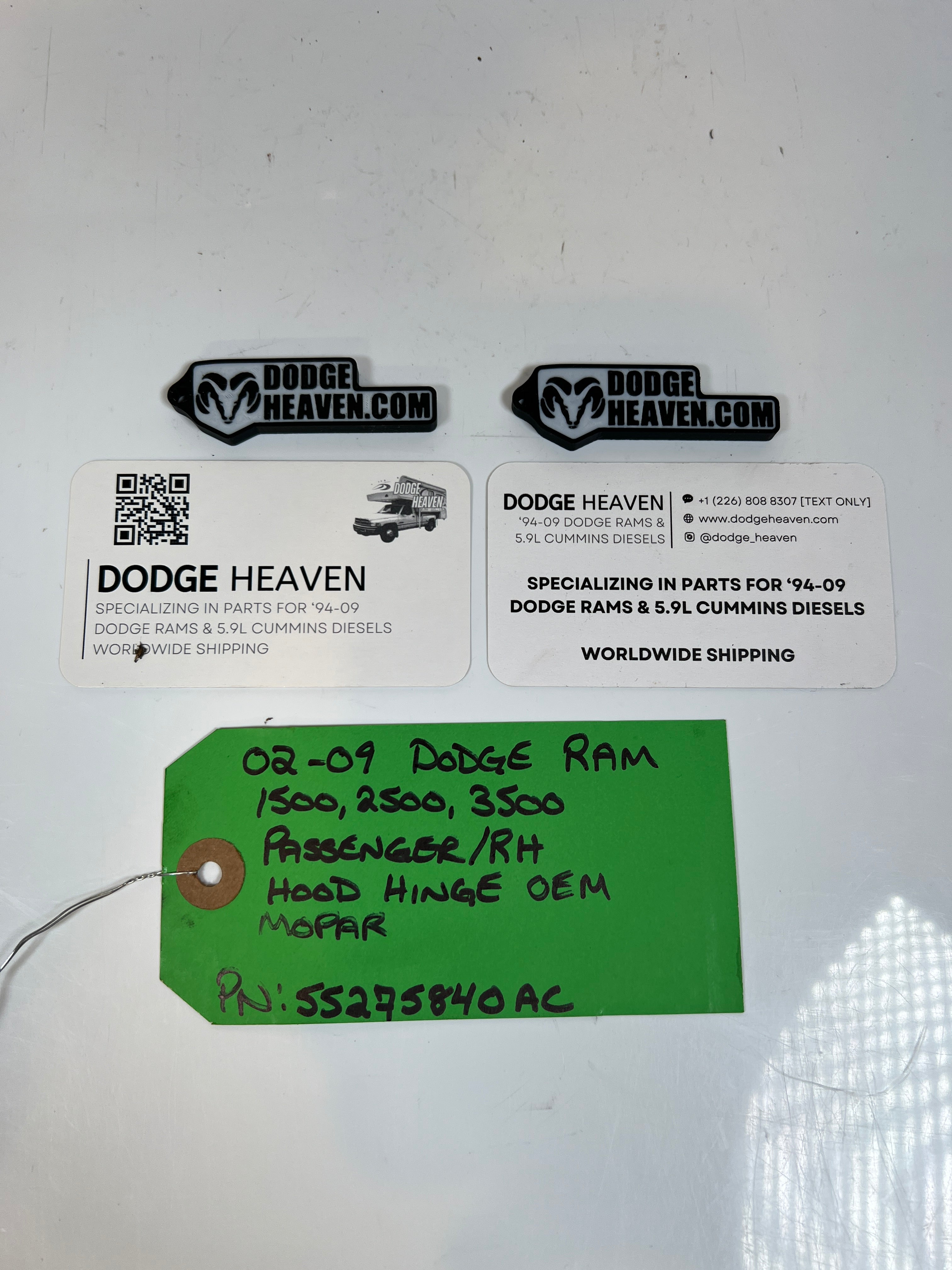 2002-2009 Dodge Ram 1500 2500 3500 Hood Hinge Driver LH