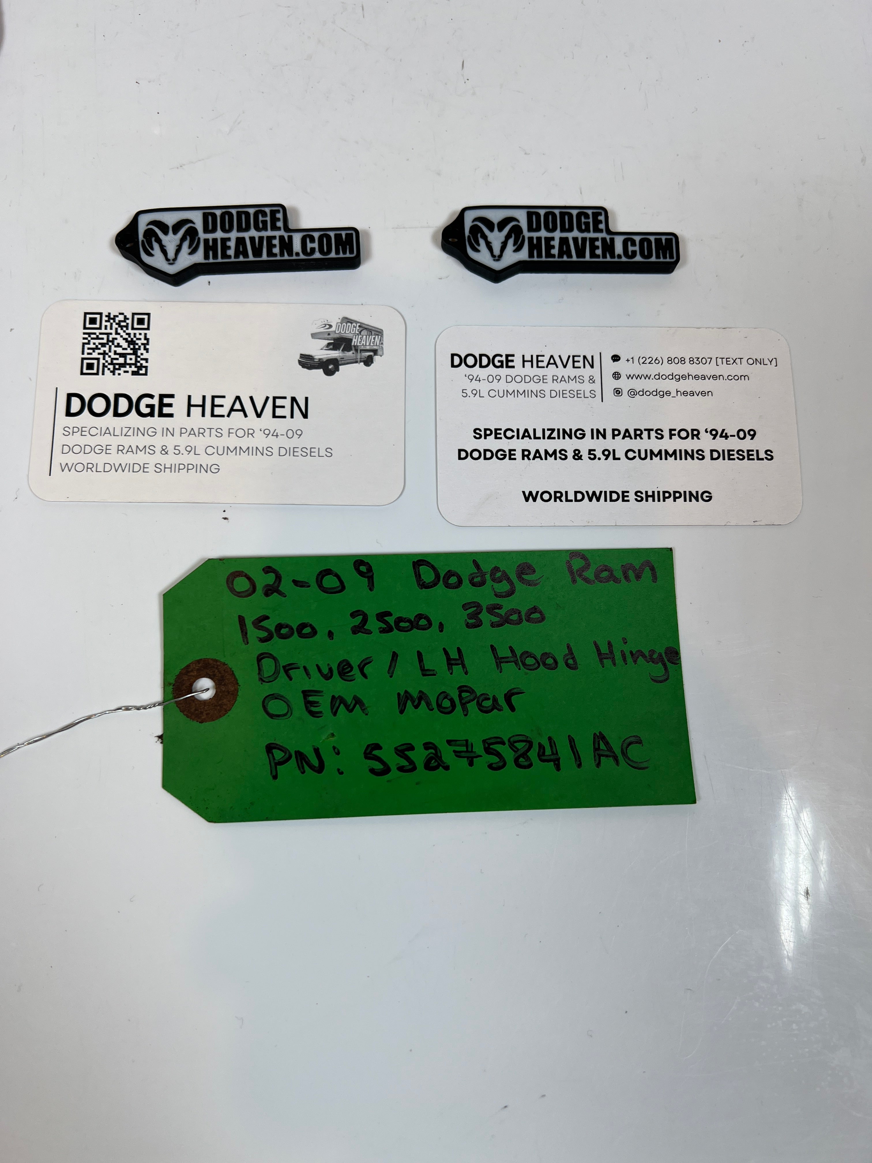 2002-2009 Dodge Ram 1500 2500 3500 Hood Hinge Driver LH