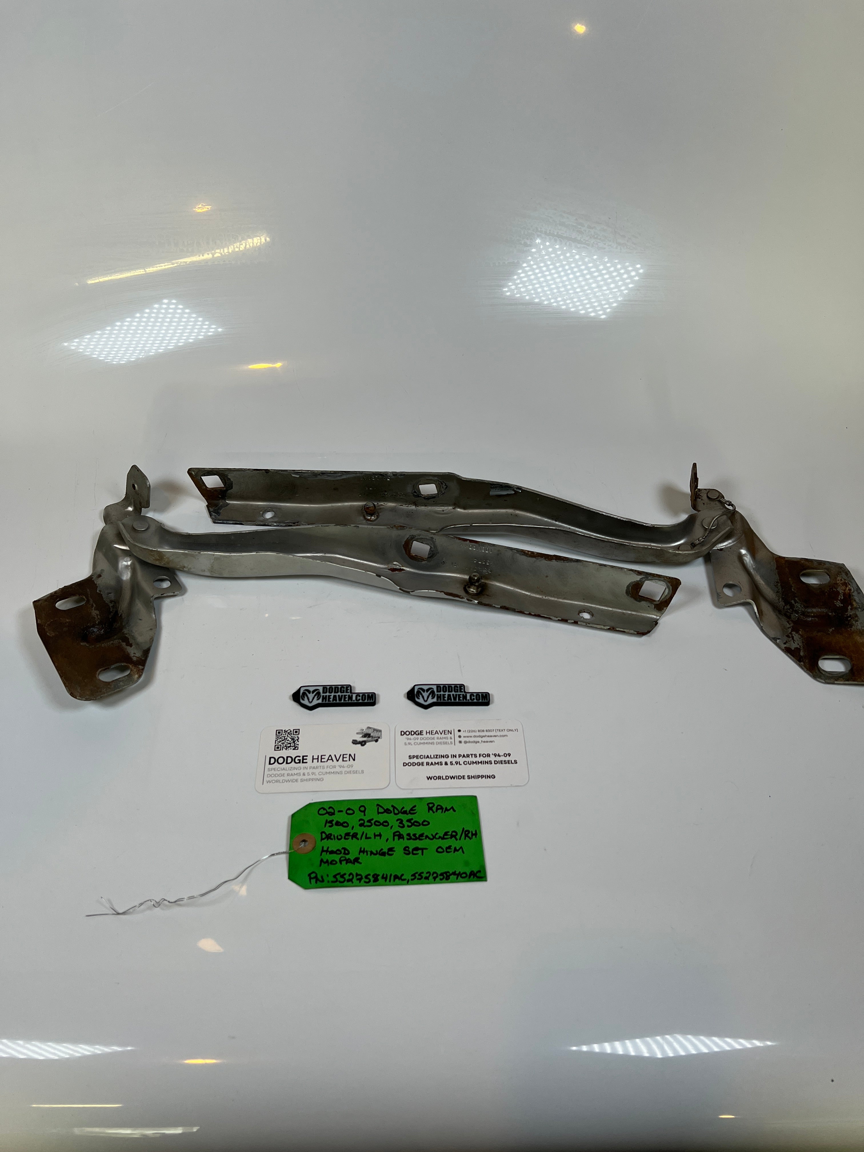 2002-2009 Dodge Ram 1500 2500 3500 Hood Hinge Driver And Passenger Pair
