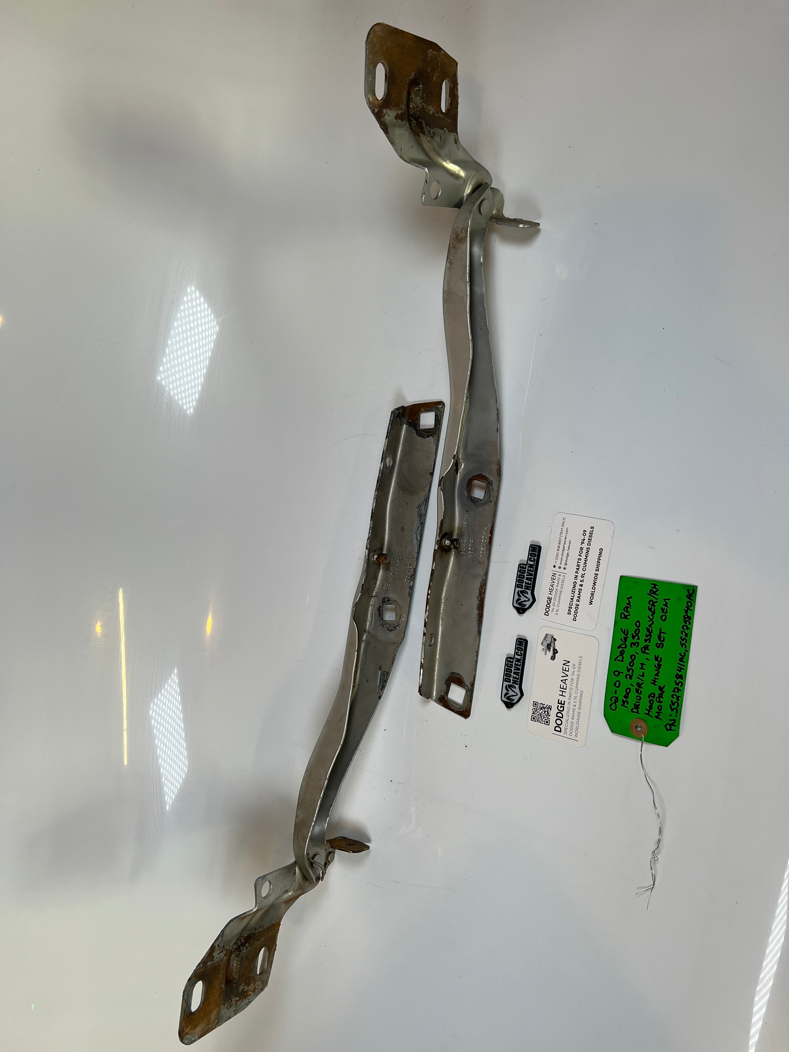 2002-2009 Dodge Ram 1500 2500 3500 Hood Hinge Driver And Passenger Pair