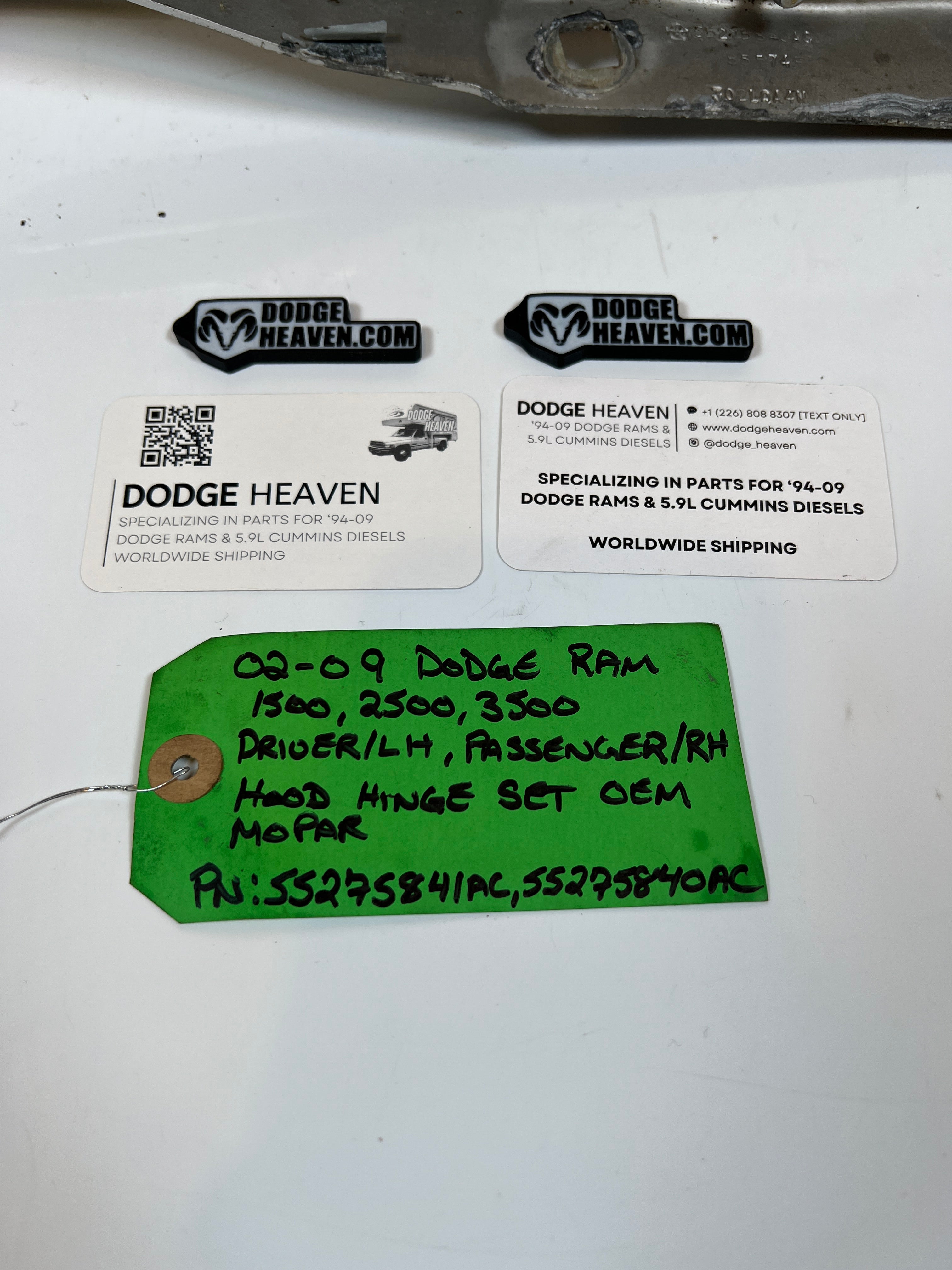 2002-2009 Dodge Ram 1500 2500 3500 Hood Hinge Driver And Passenger Pair