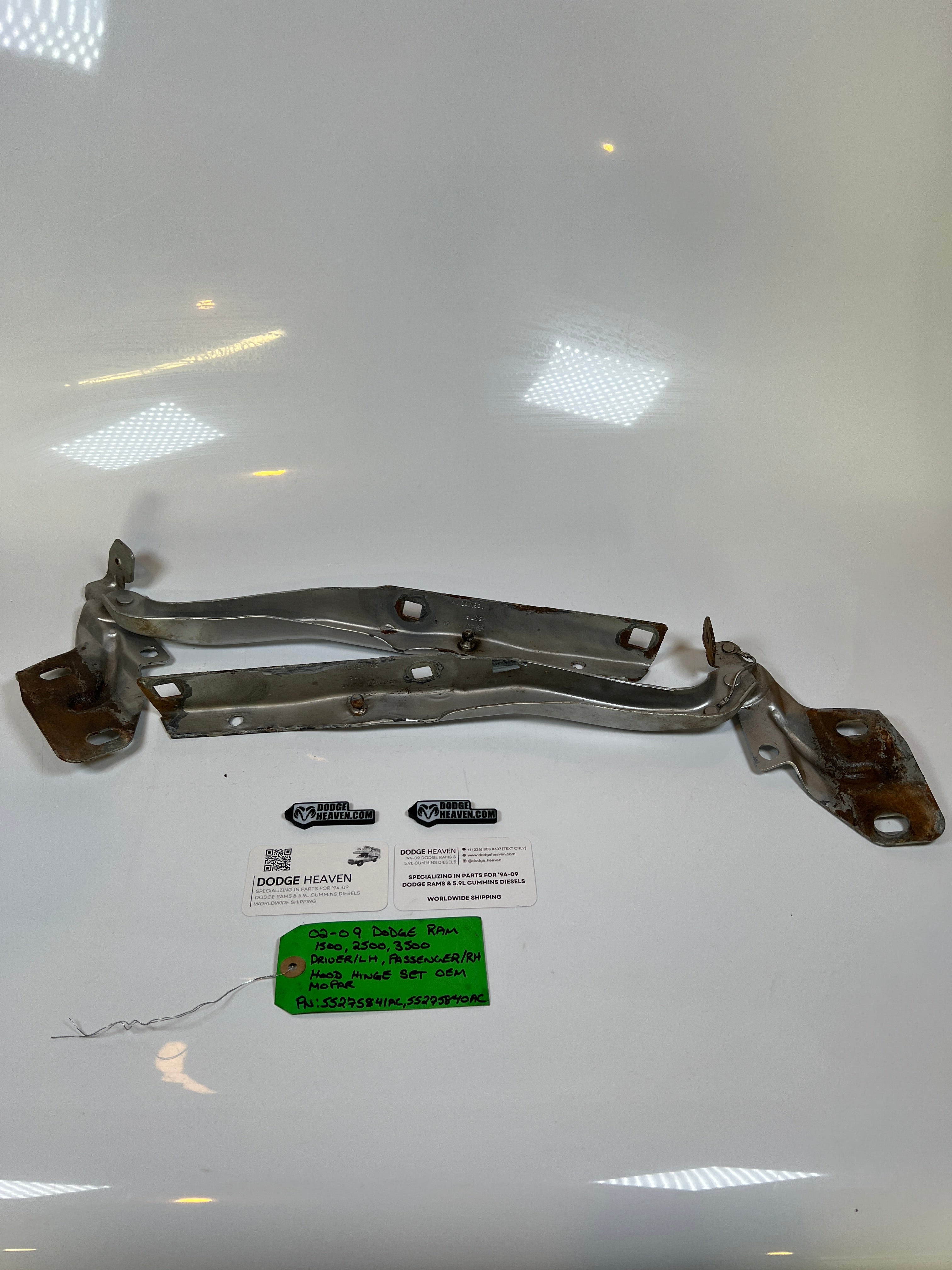 2002-2009 Dodge Ram 1500 2500 3500 Hood Hinge Driver And Passenger Pair