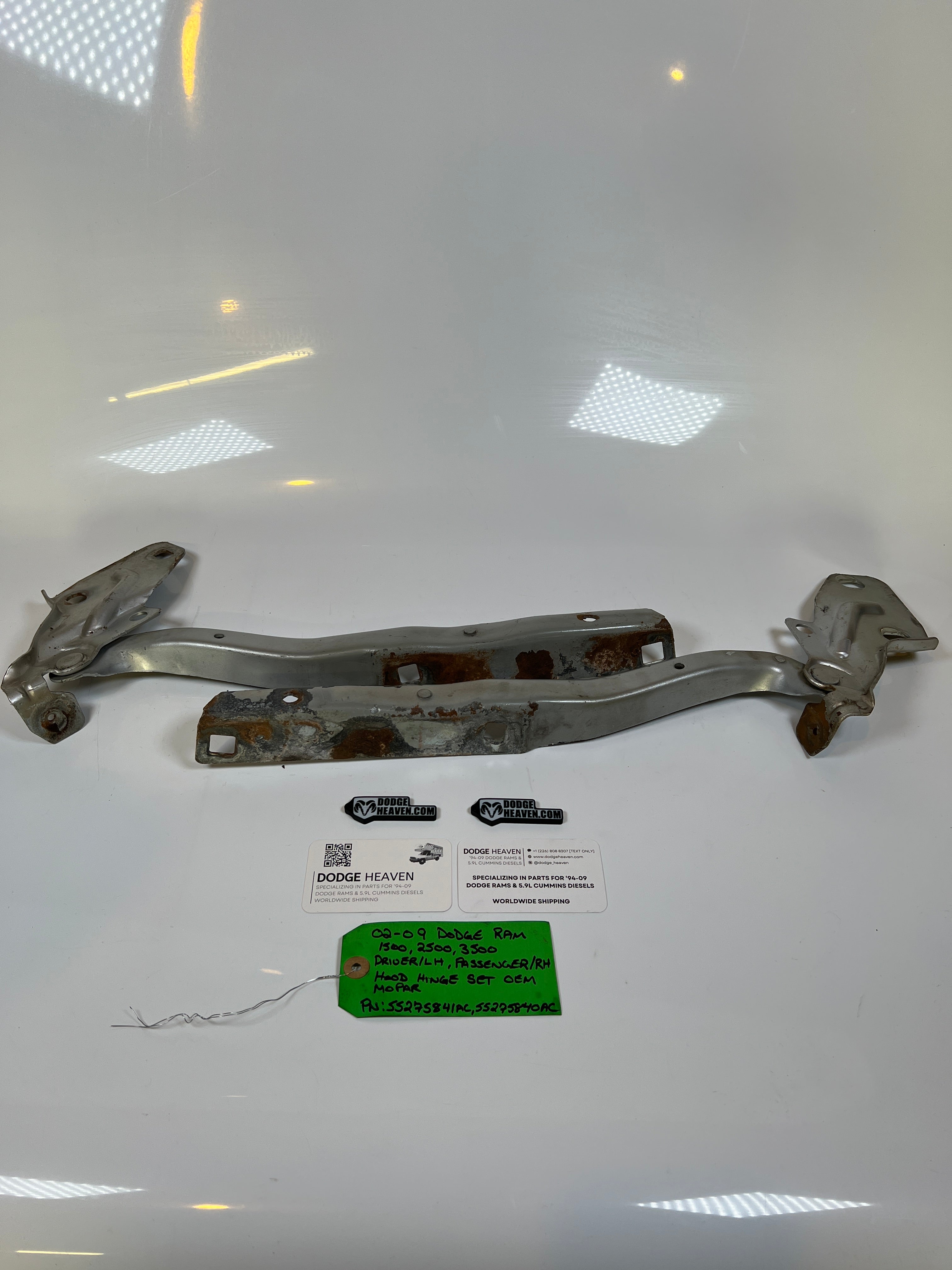2002-2009 Dodge Ram 1500 2500 3500 Hood Hinge Driver And Passenger Pair